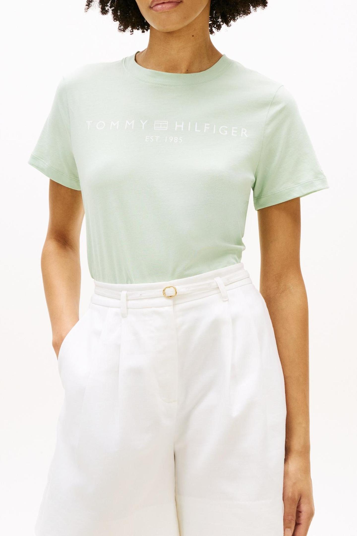 Tommy Hilfiger Reg Corp Logo C-neck Gentle Jade Taille: M | Chemises Outlet | Femme