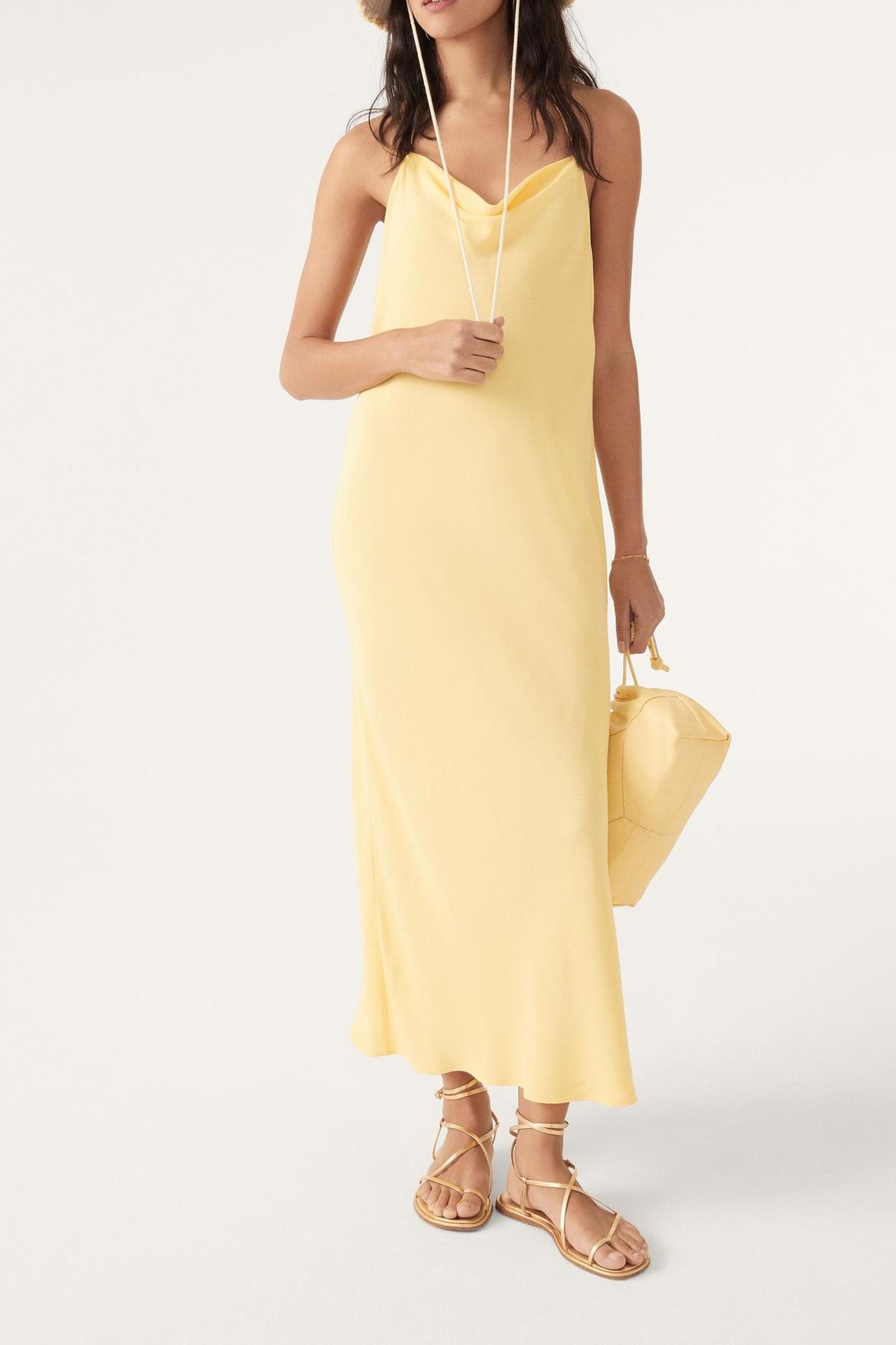 BA&SH Mid-length Dress Jaune Maat: L | Midi Jurken Outlet | Dames | Geel