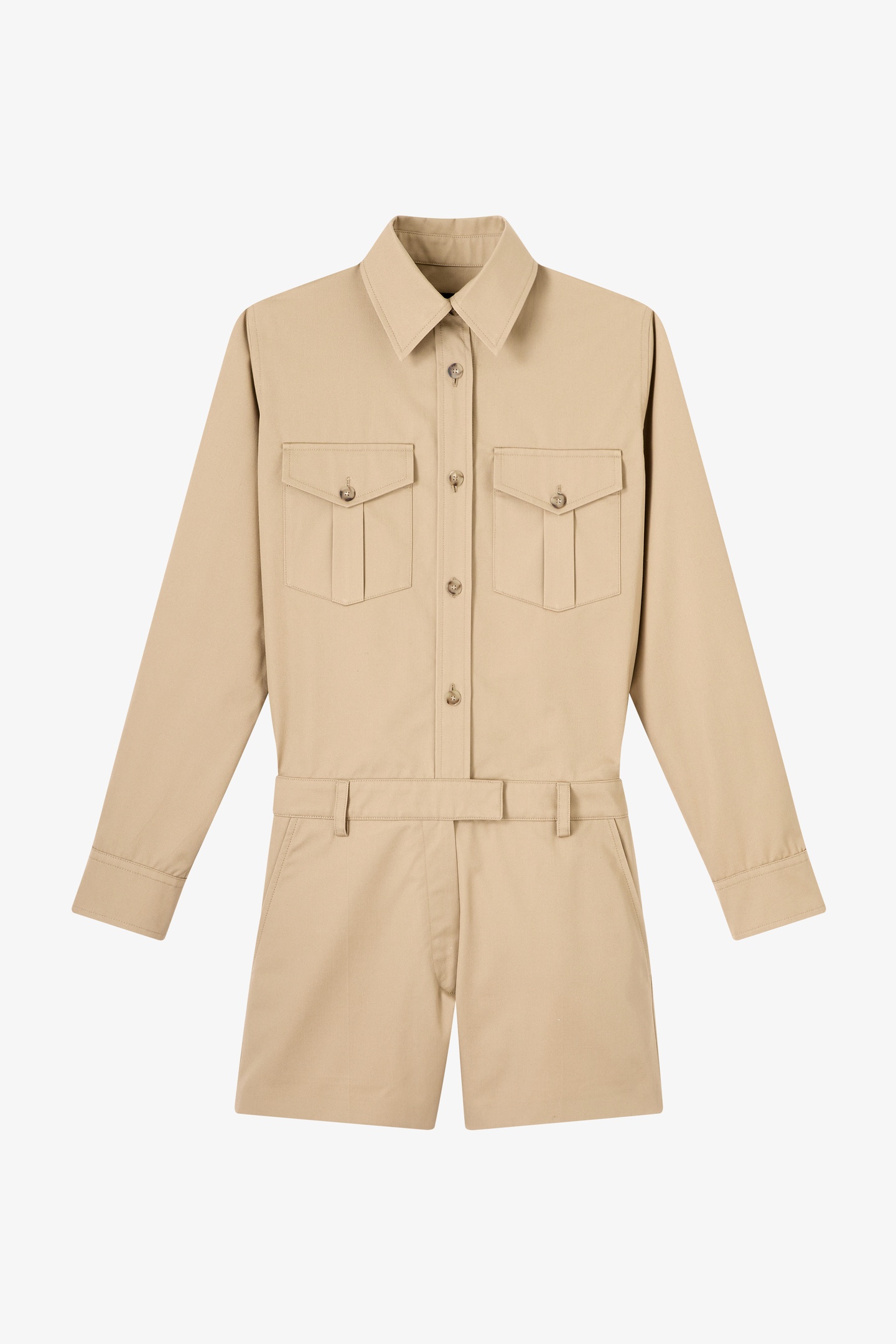 A.P.C. Short Jumpsuit Dark Beige Maat: 34 | Jumpsuits Outlet | Dames | Beige