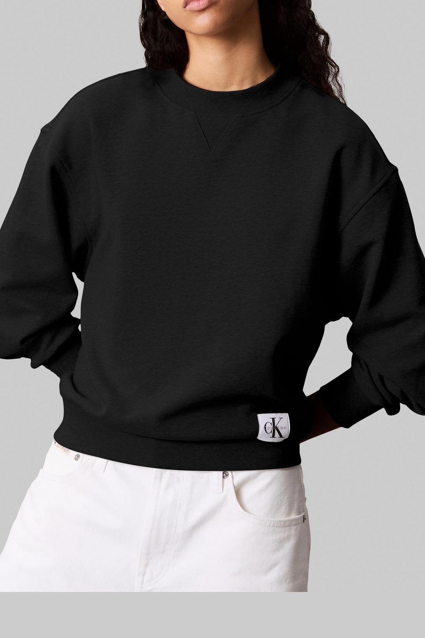 Calvin Klein Ls Badge Logo Terry Black Talla: XS | Sudaderas con Capucha Outlet | Mujer | Negro