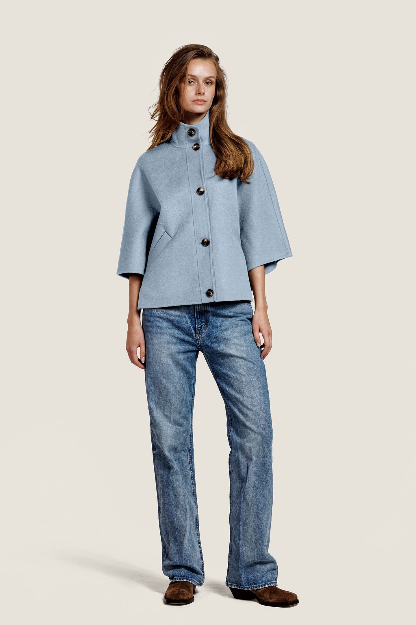 ALTER EGO Liv Wool Jacket Grey Blue Maat: L | Poncho's Outlet | Dames | Blauw