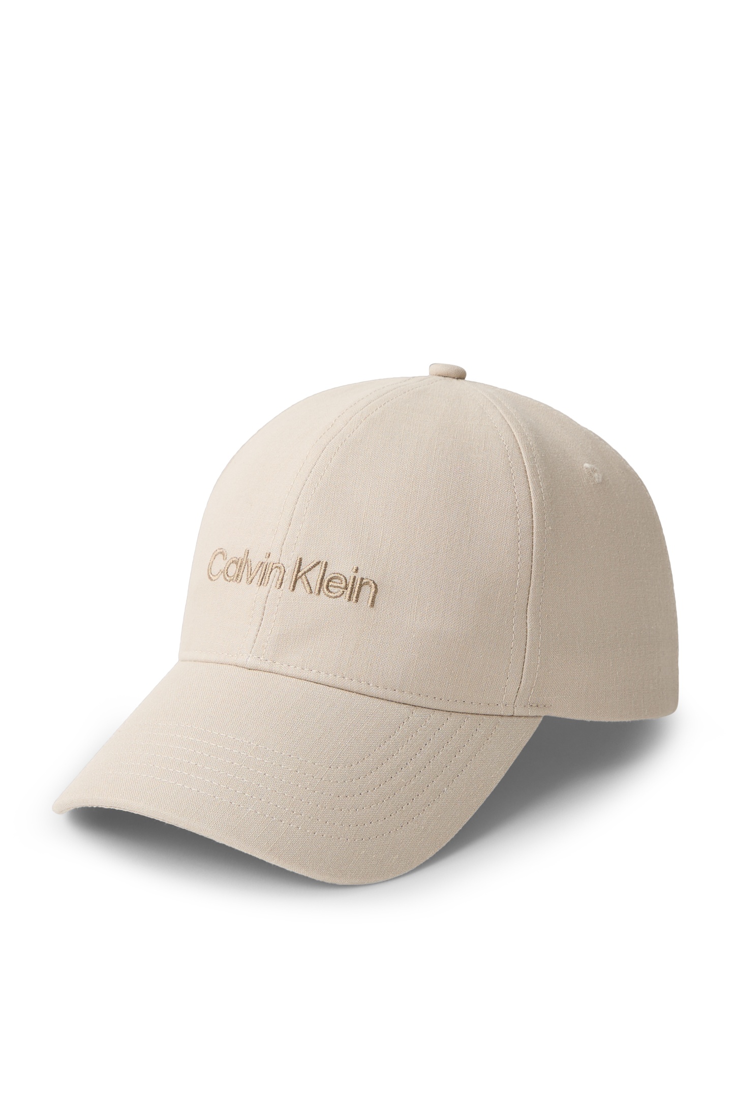Calvin Klein Emb Logo Linen Baseball Cap Plaza Taupe Talla: OS | Sombreros Outlet | Hombre | Blanco