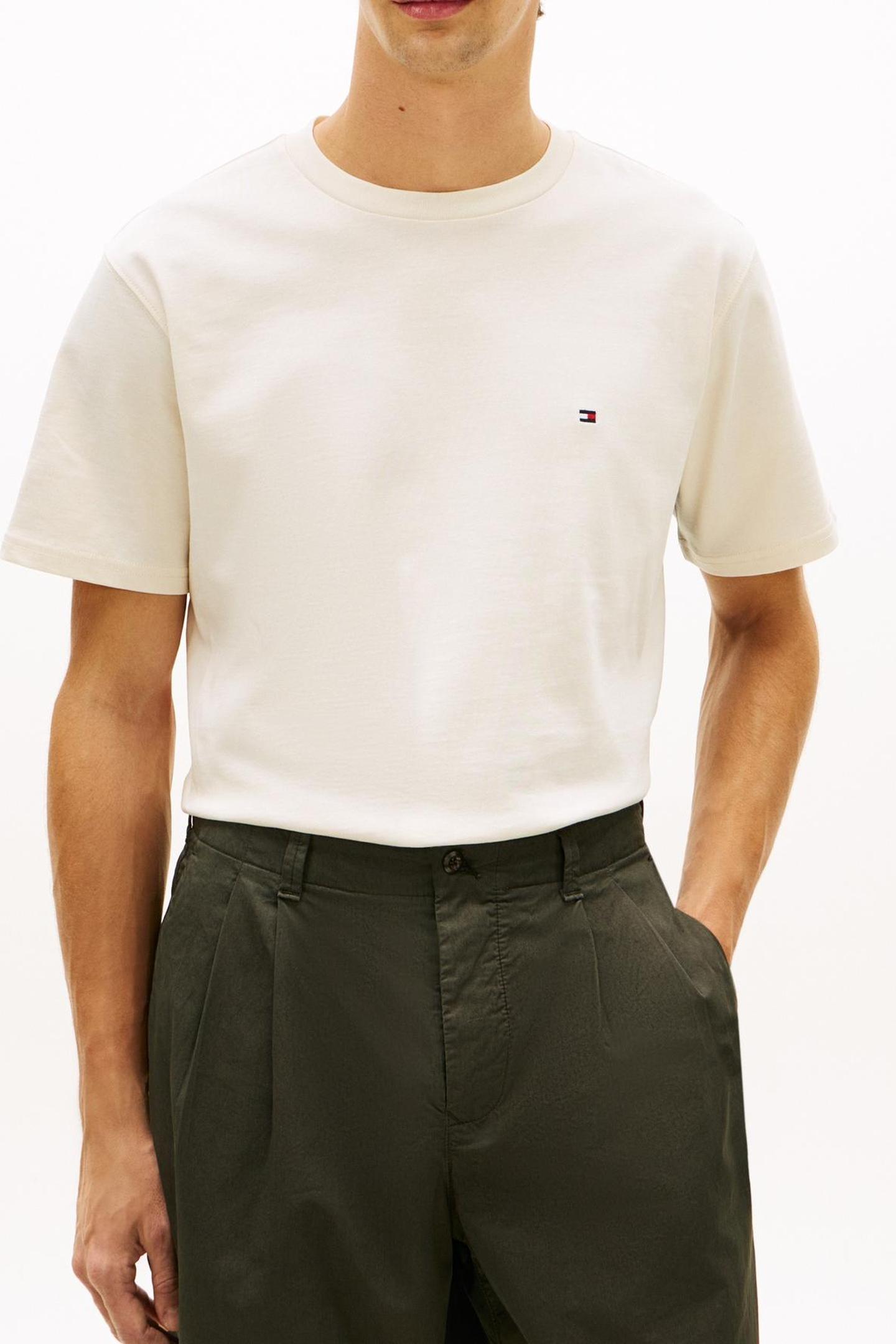 Tommy Hilfiger Flag Tee Ivory Petal Taglia: XL | Magliette basic Outlet | Uomo | Bianco