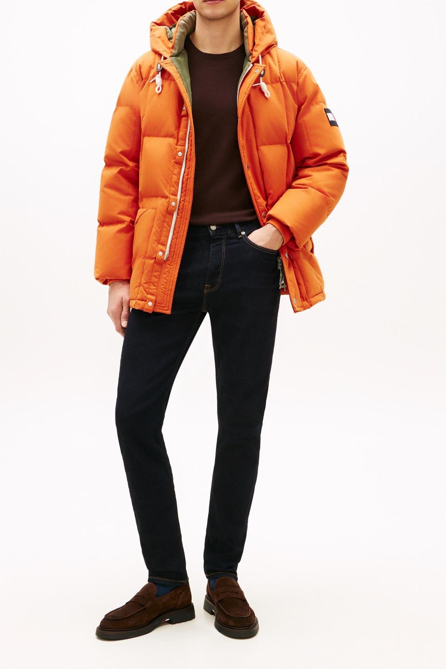 Tommy Hilfiger Square Baffled Down Voyager Orange Taglia: L | Giacche invernali Outlet | Uomo | Arancione