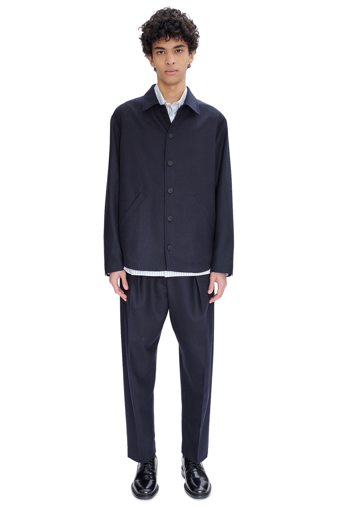 A.P.C. Unisex Jacket John Dark Navy Maat: S | Overshirts Outlet | Unisex | Blauw