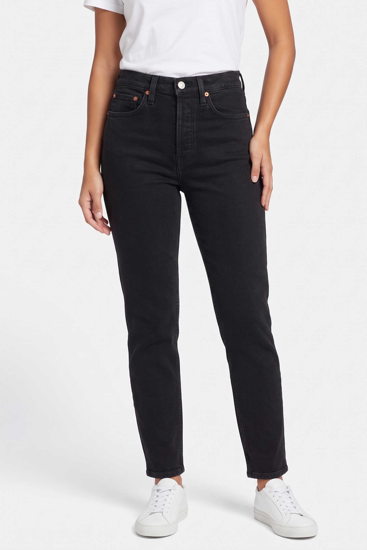 RE/DONE 90s High Rise Ankle Crop Noir Maat: 27 | Slim Jeans Outlet | Dames | Zwart