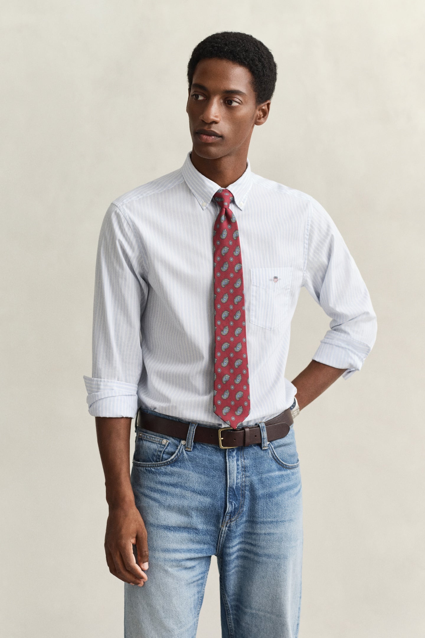 GANT Reg Classic Poplin Stripe Shirt Light Blue Maat: 3XL | Casual Overhemden Outlet | Heren | Blauw