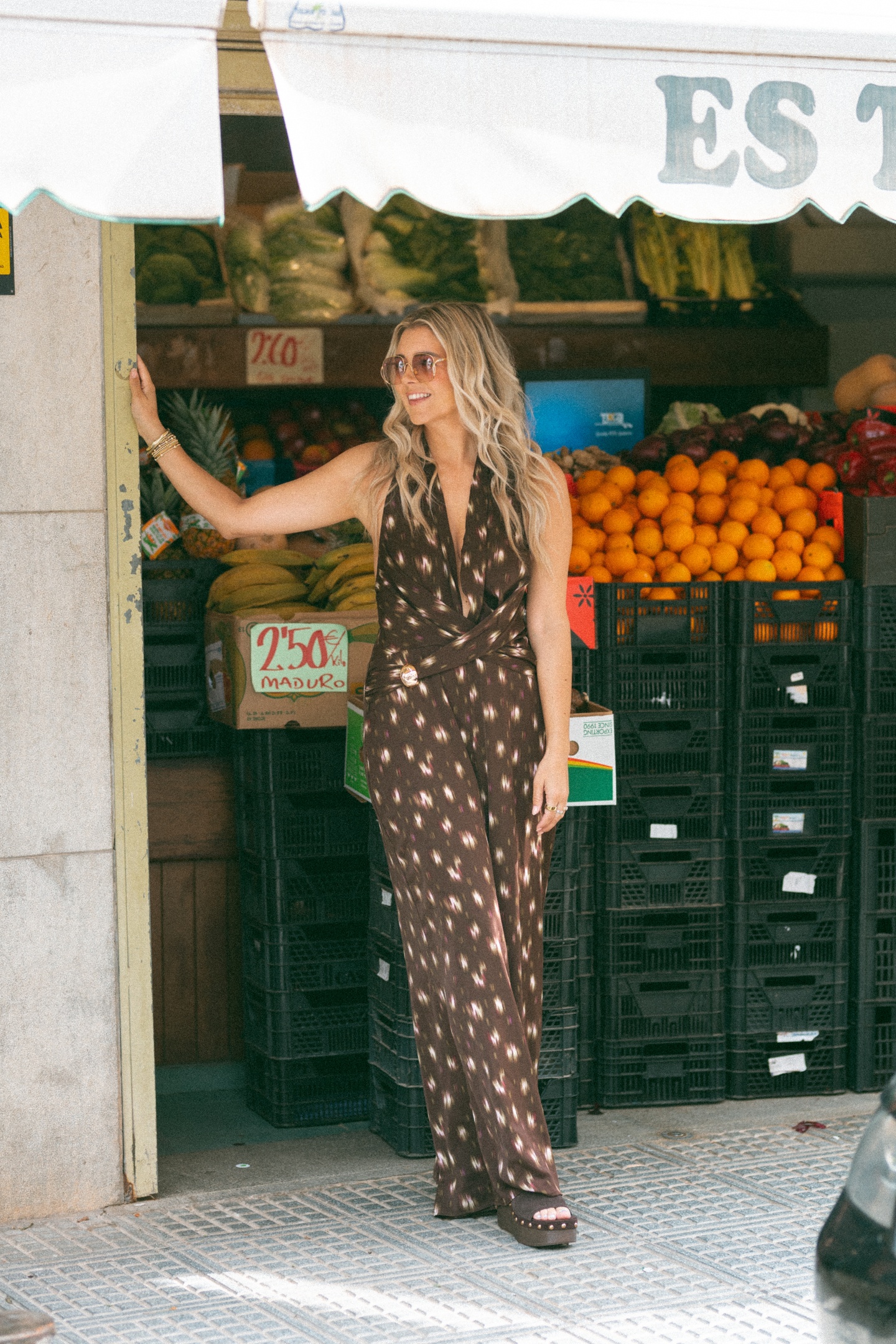 Bolina Island Sunset Suit Brown Print Taille: S | Salopettes Outlet | Femme | Marron