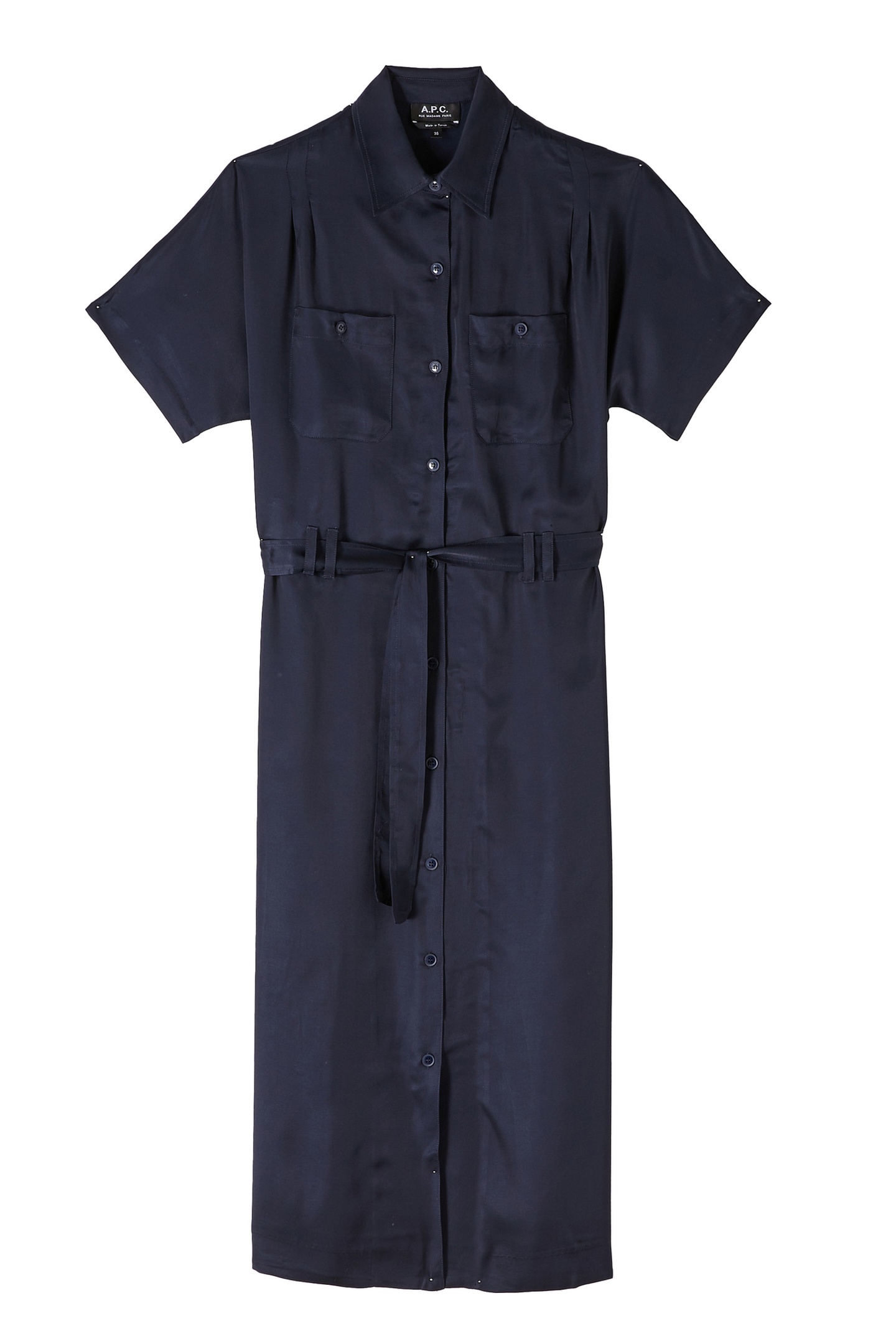 A.P.C. Dress New Drew Dark Navy Maat: 38 | Blousejurken Outlet | Dames | Blauw