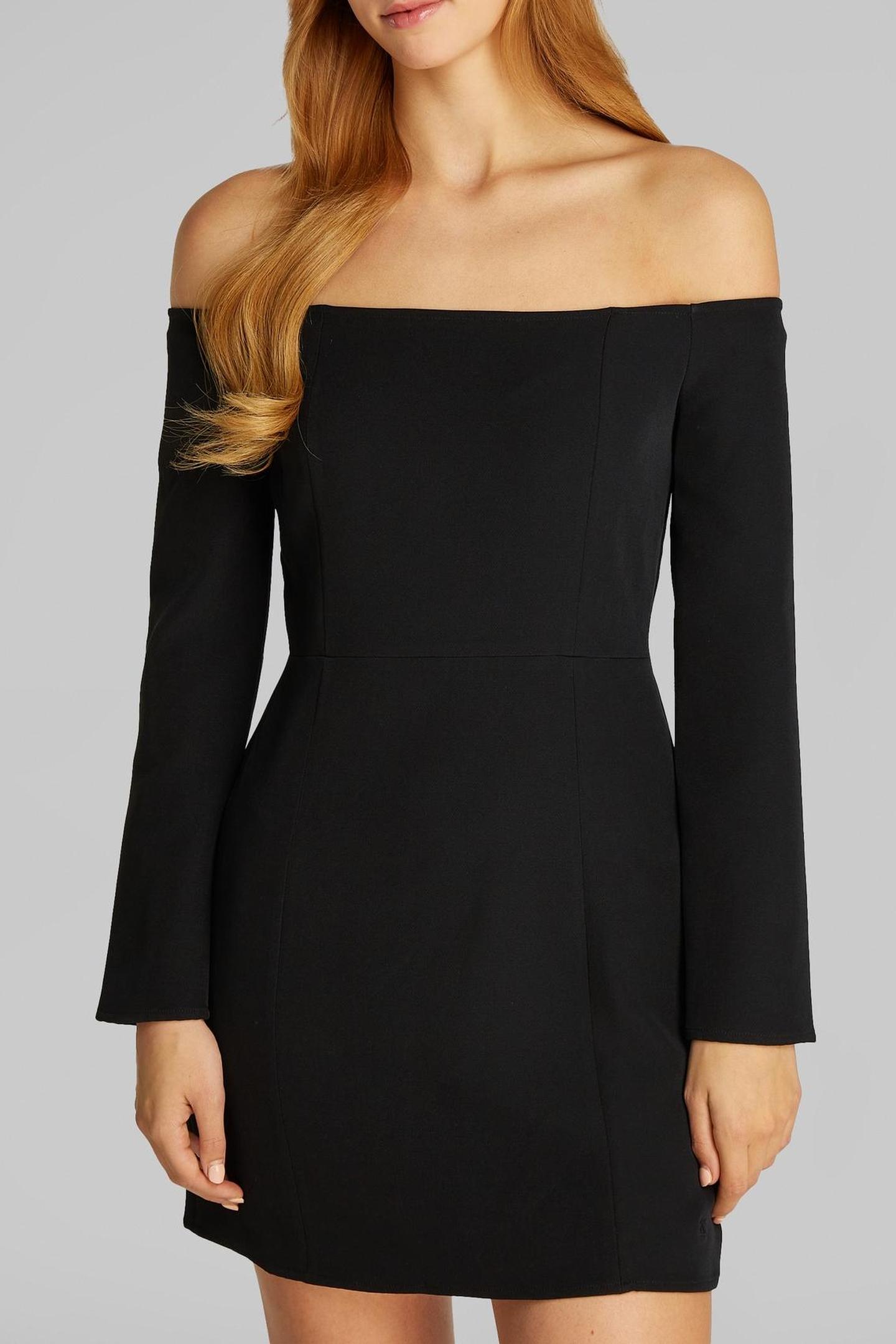 Calvin Klein Bardot Woven Dress Black size L | Mini Dresses Outlet | Women | Black