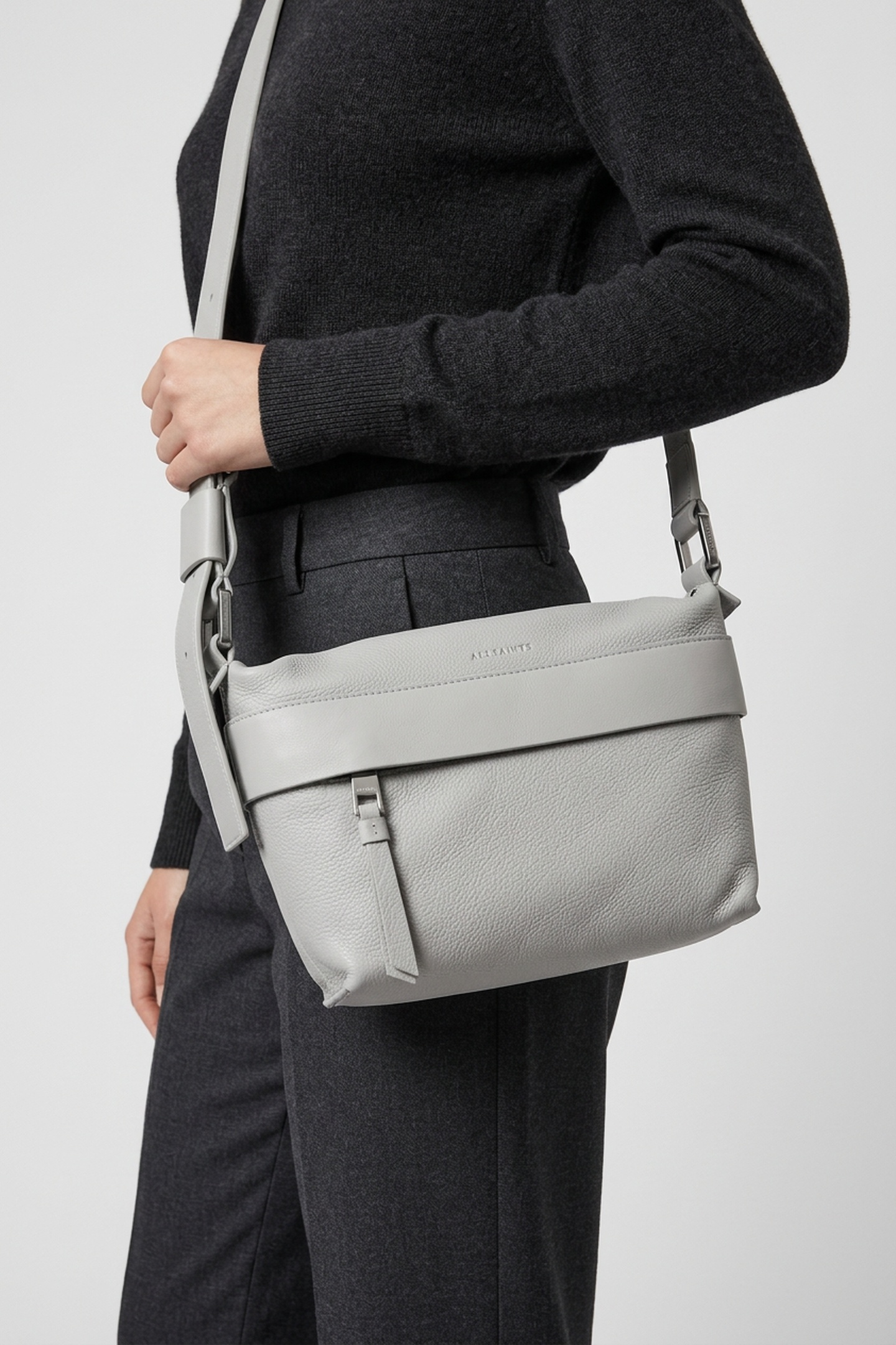 AllSaints Colette Crossbody Sequoia Green Maat: OS | Schoudertassen Outlet | Dames | Grijs