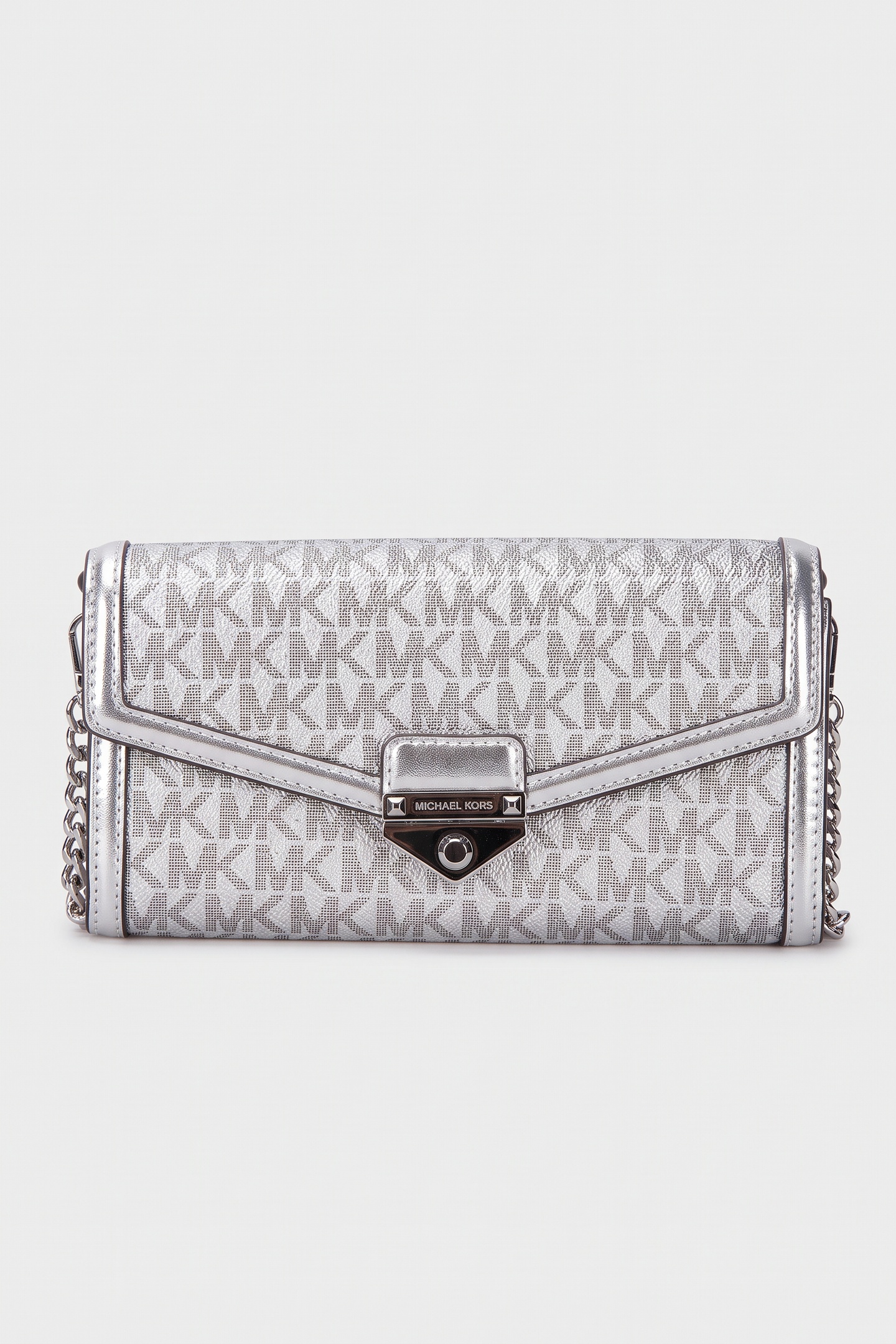 Michael Kors Large Wllt On A Chain Crossbody Silver Maat: OS | Tassen Outlet | Dames | Zilver