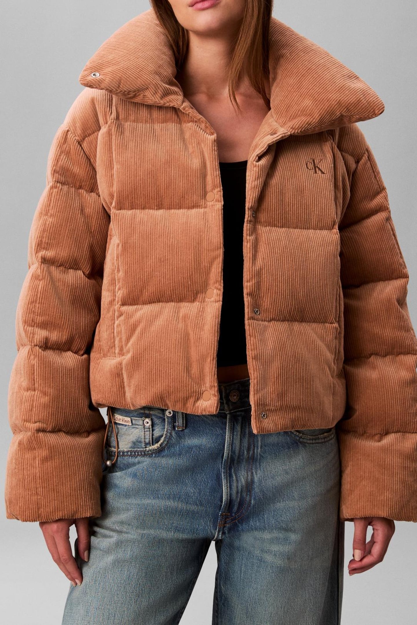 Calvin Klein Corduroy Insulated Jacket Thrush Size: XXS | Winter Jackets Outlet | Dames | Bruin
