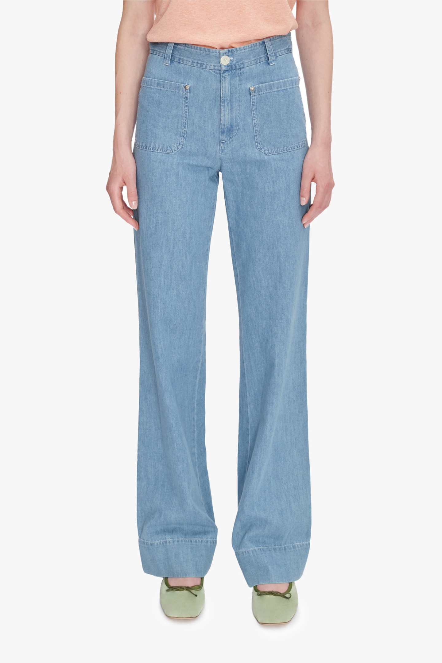 A.P.C. Jeans Emilie Light Blue Maat: W28 | Wijde Broeken Outlet | Dames | Blauw