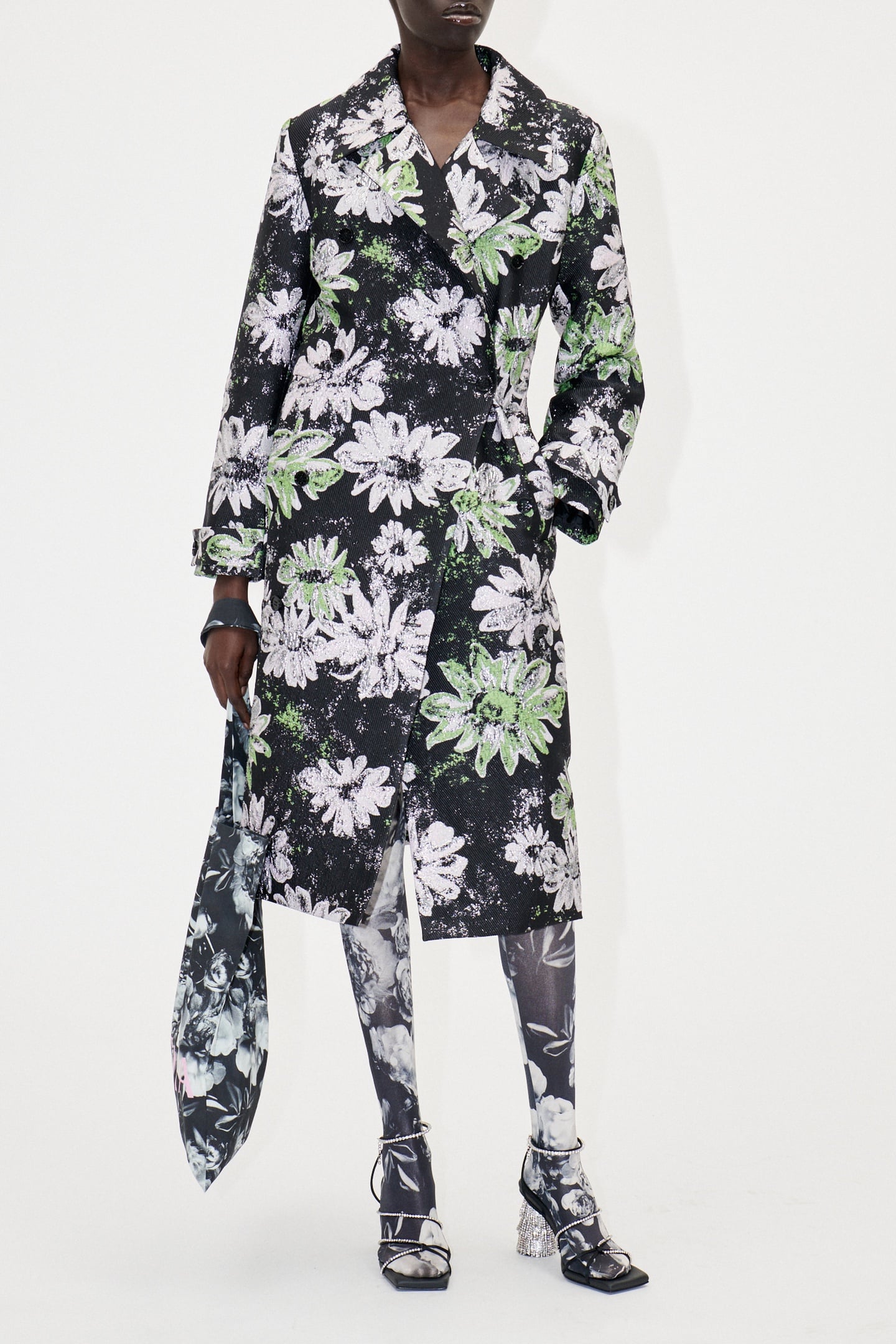 Stine Goya Wessi Outerwear Coat Glitter Bloom Größe: XXS | Trench Coats Outlet | Damen