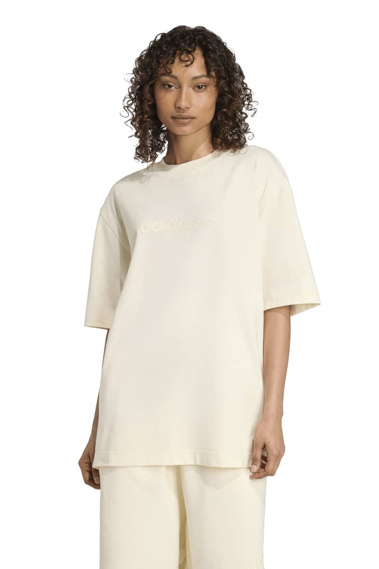 Adidas Essential Lin Tee Cream White Maat: XL | Tops Outlet | Dames | Wit