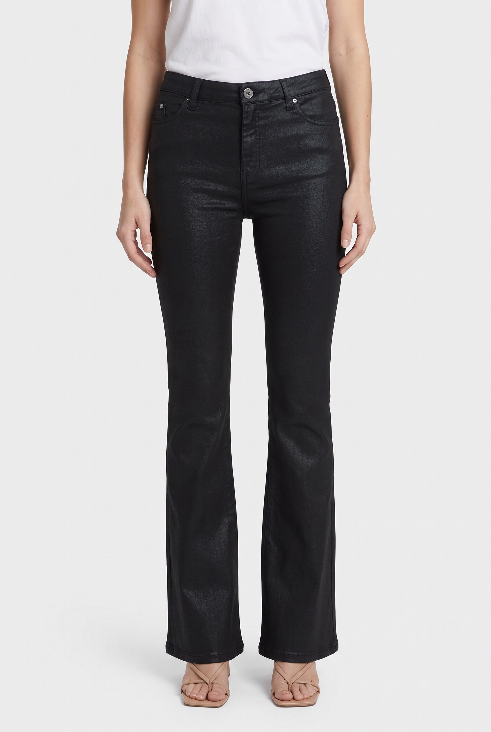 Karl Lagerfeld Coated Bootcut Jeans Black Denim Größe: W26 | Ausgestellte Hosen Outlet | Damen | Schwarz