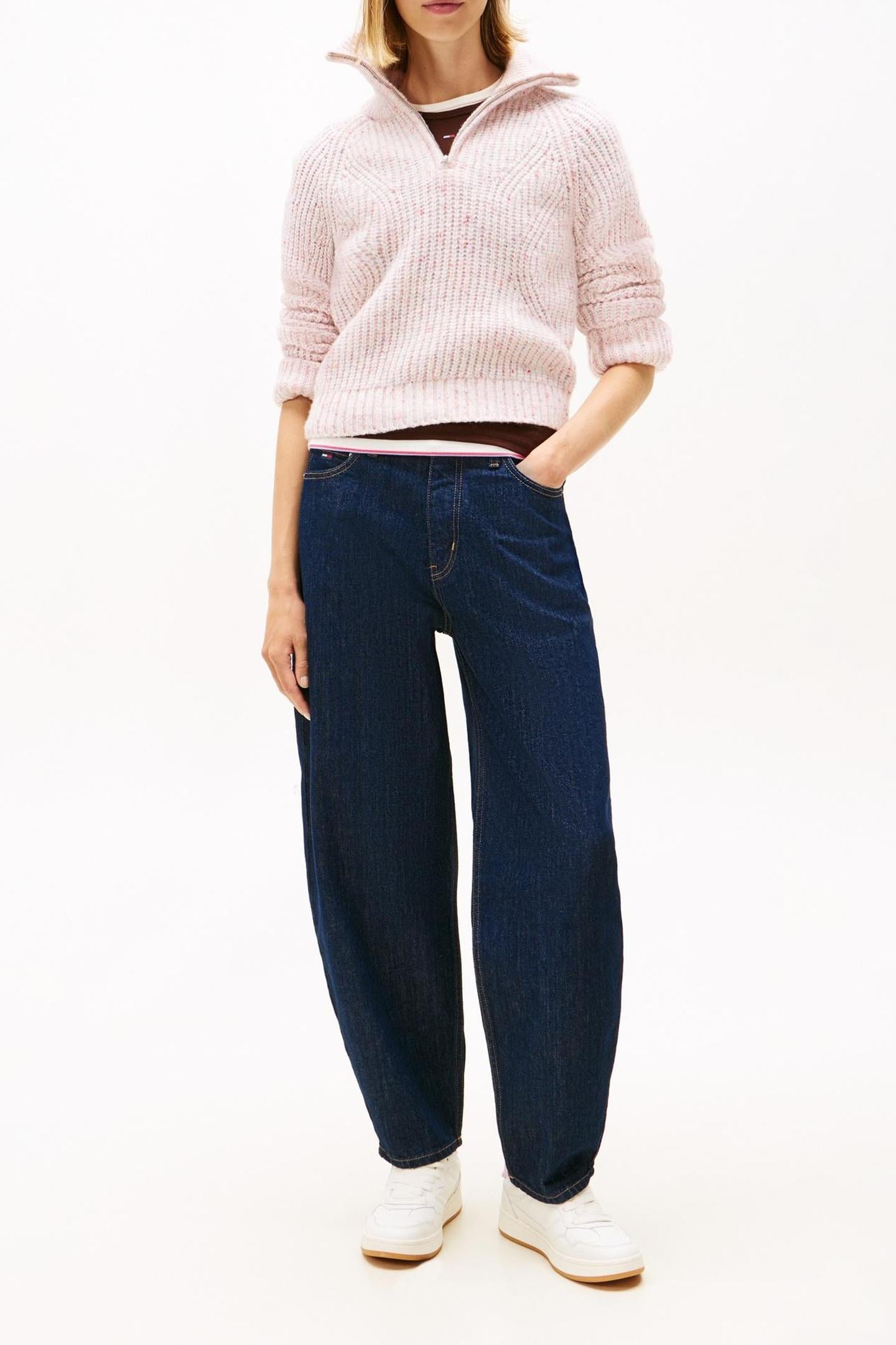 Tommy Hilfiger Tjw Nep 1/4 Zip Sweater Ancient White Taglia: XL | Maglioni a maglia Outlet | Donna | Bianco