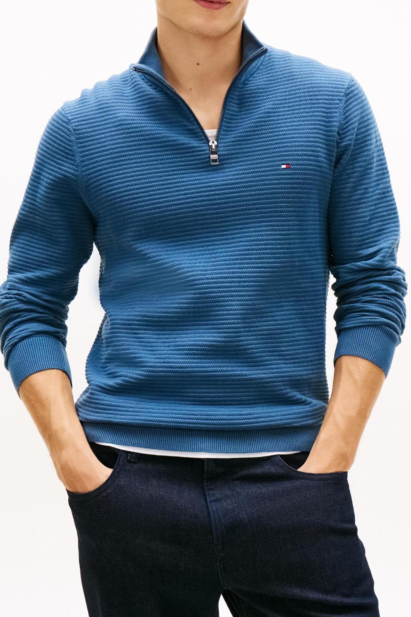 Tommy Hilfiger Seasonal Structure Zip Aegean Sea Taglia: S | Maglioni a maglia Outlet | Uomo