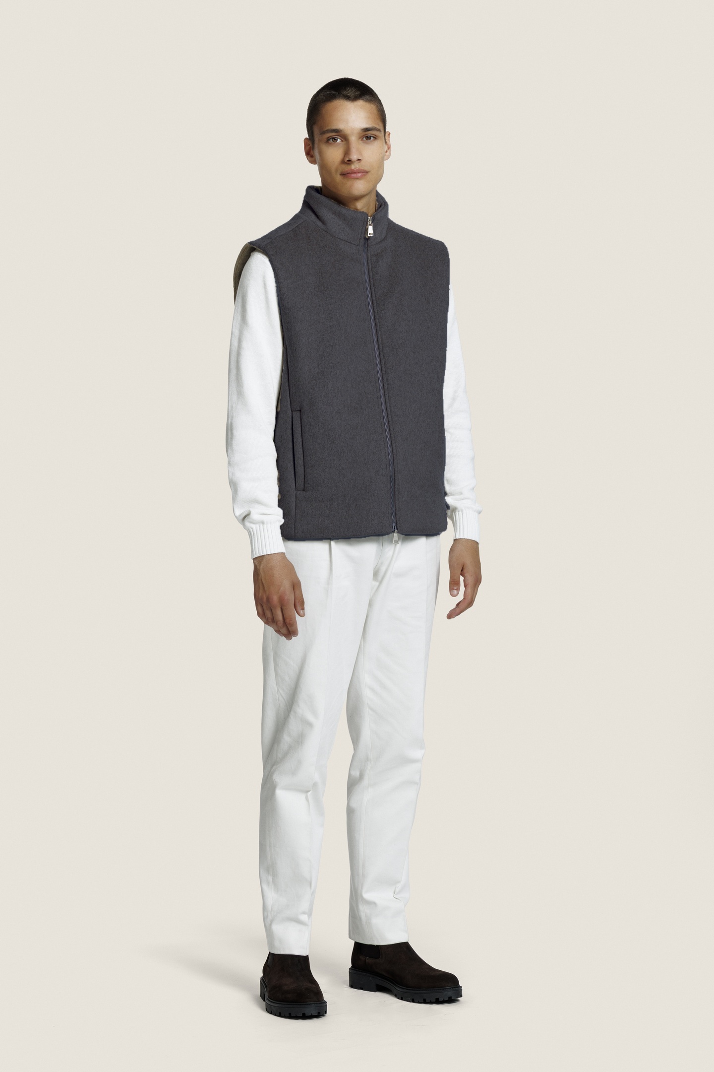 ALTER EGO Axel Bodywarmer D. Grey Melange Maat: M | Bodywarmers Outlet | Heren | Grijs