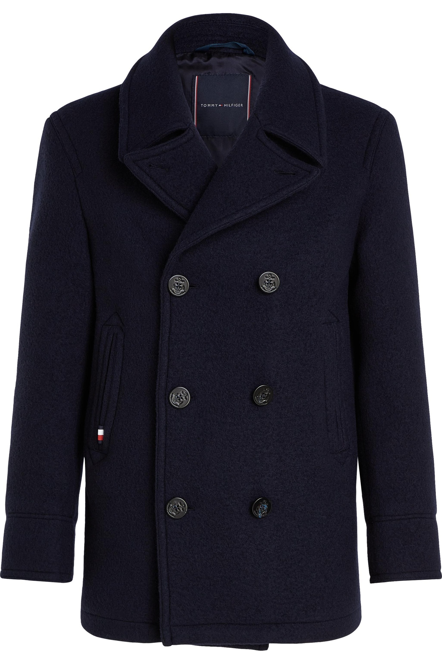 Tommy Hilfiger The Premium Classic Coat Desert Sky Maat: XXL | Double-Breasted Mantels Outlet | Heren | Blauw