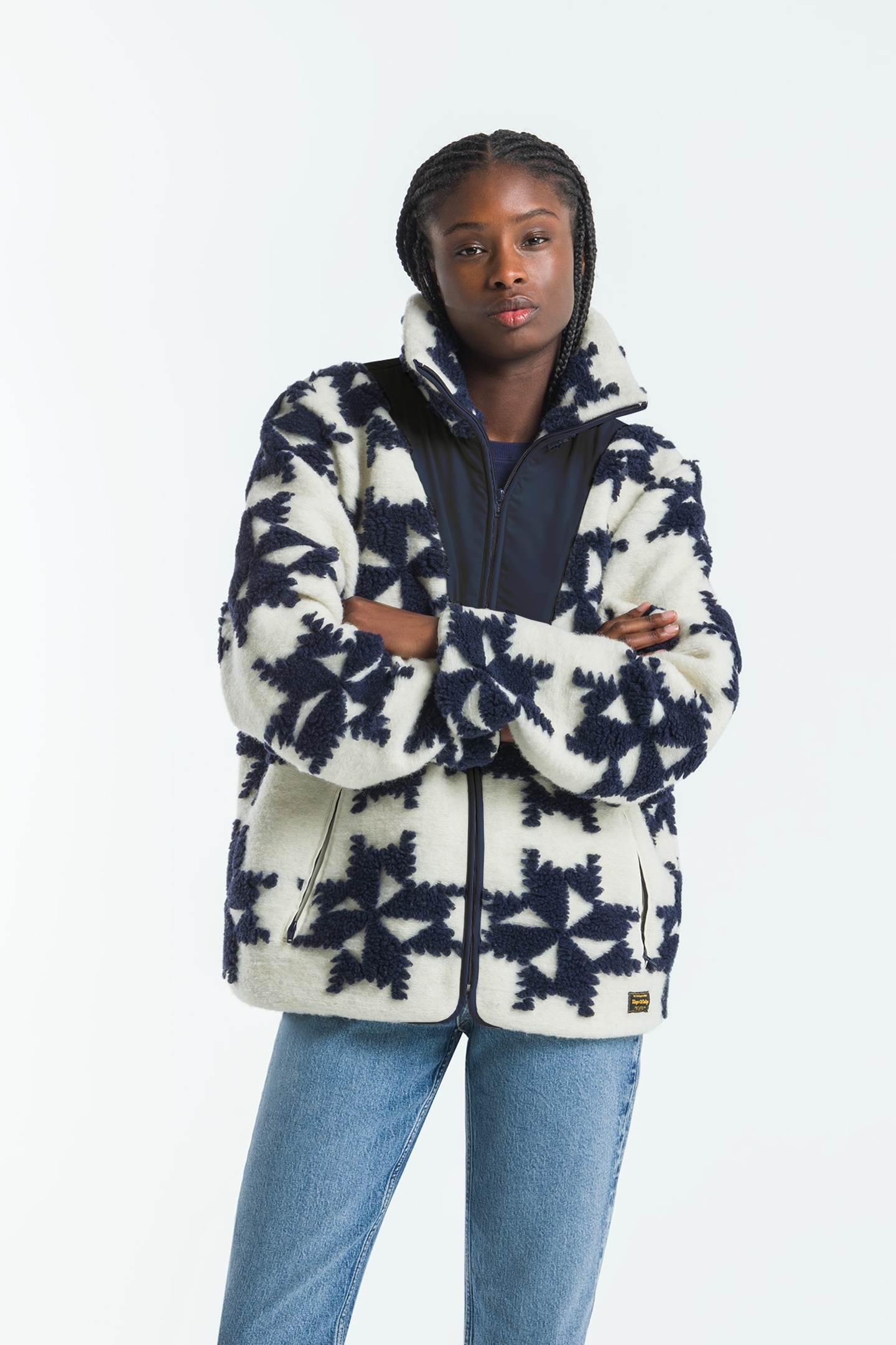 Kings Of Indigo Unisex Totoku Jacket Windmill Jacquard Talla: XL/XXL | Chaquetas de Invierno Outlet | Unisex