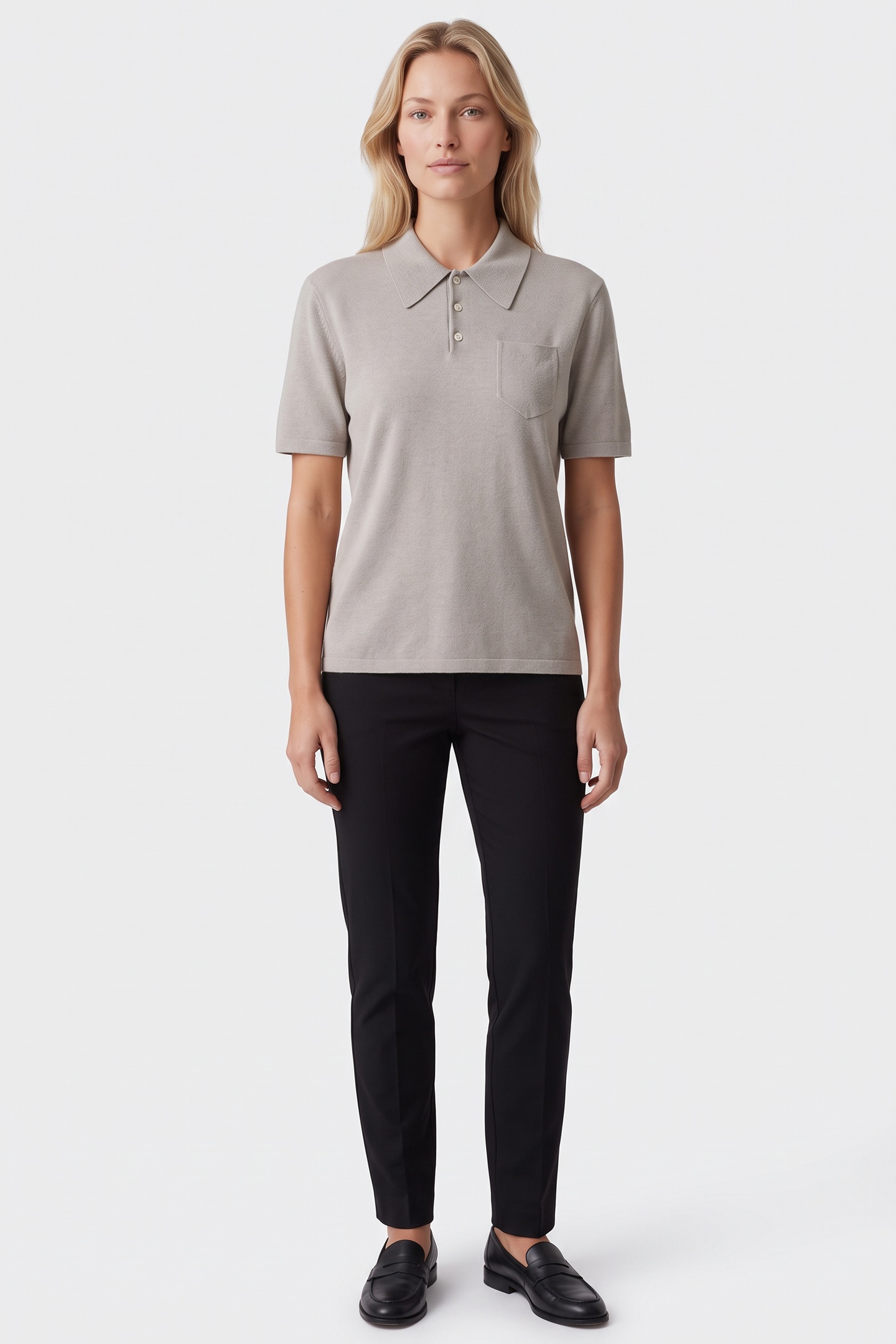 A.P.C. Unisex Polo Heathered Grey Maat: L | Sweaters Outlet | Unisex | Grijs
