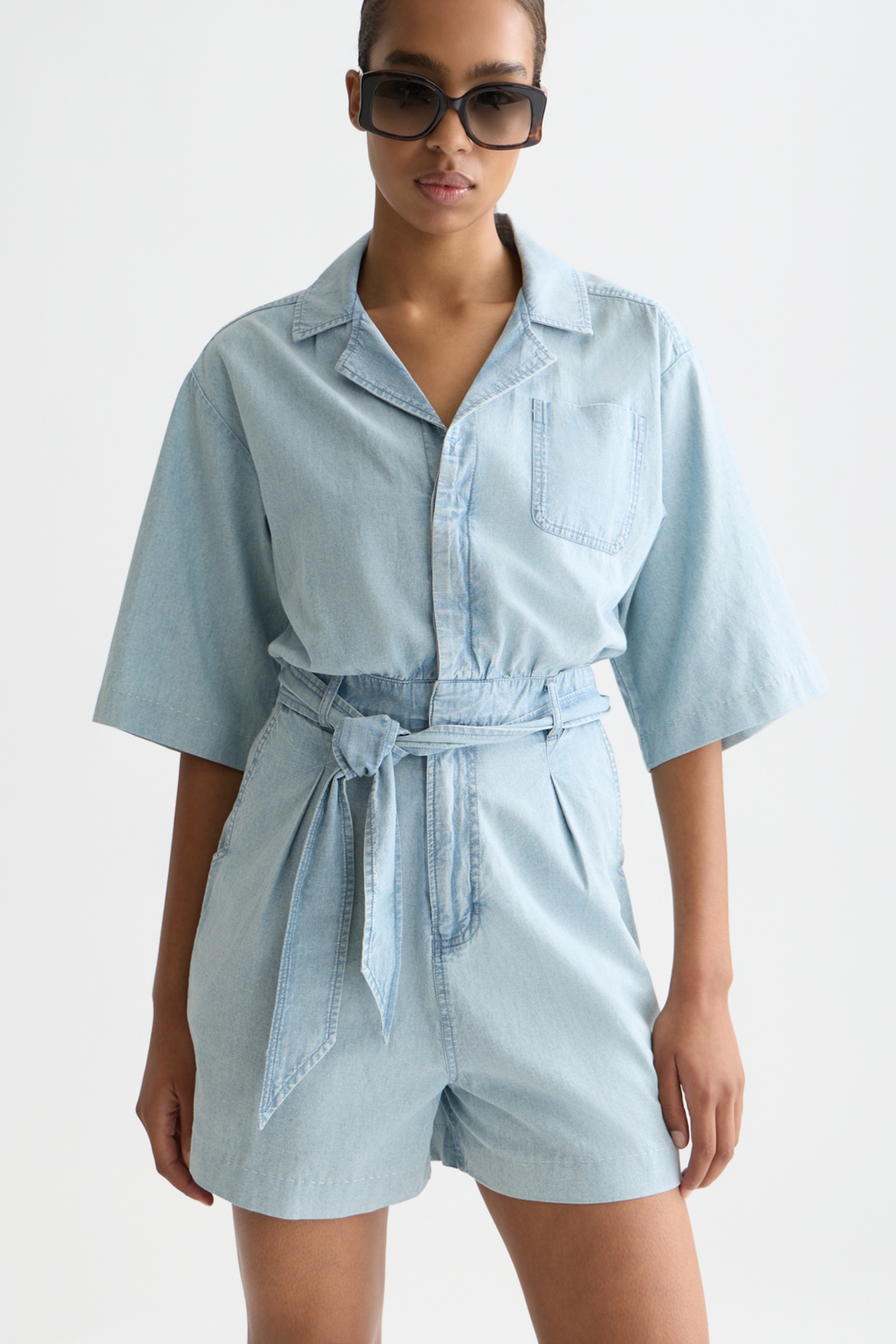 Scotch & Soda Lightweight Denim Playsuit Shine A Light Taille: XS | Salopettes Outlet | Femme | Bleu