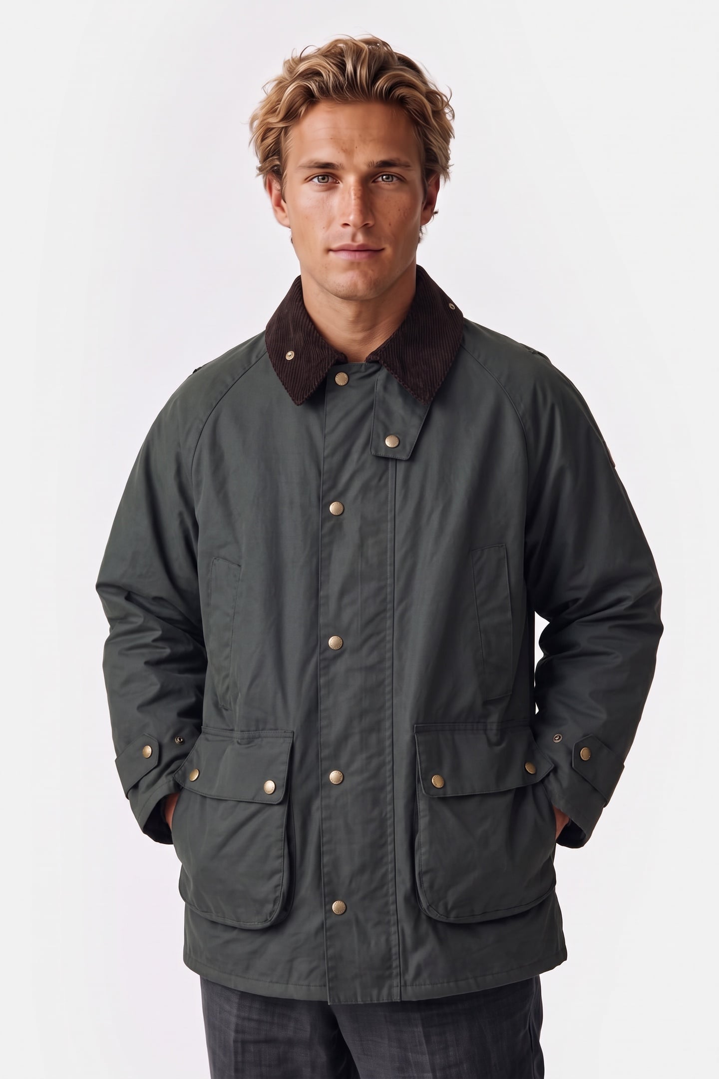 GANT Waxed Barn Jacket Woody Green Maat: L | Regenjassen Outlet | Heren | Groen
