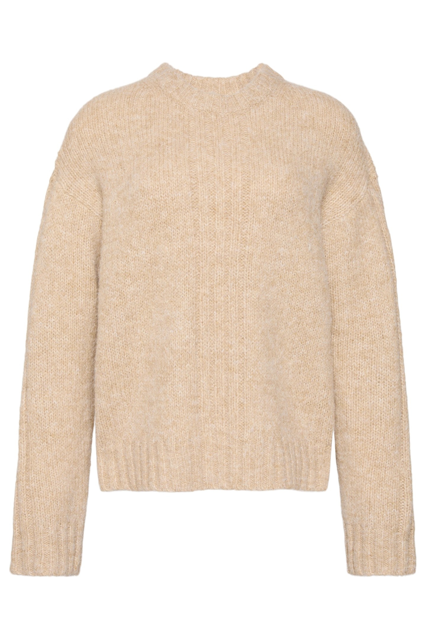 Calvin Klein Brushed Wool Blend Pullover Light Beige Heather Talla: XXS | Sudaderas con Capucha Outlet | Mujer | Marrón
