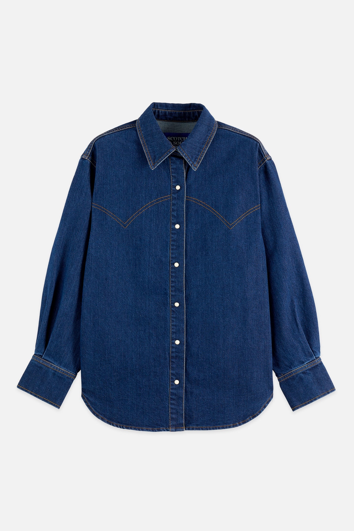 Scotch & Soda Western Denim Shirt Top Notch Taglia: 38 | Maglie a manica lunga Outlet | Donna | Blu