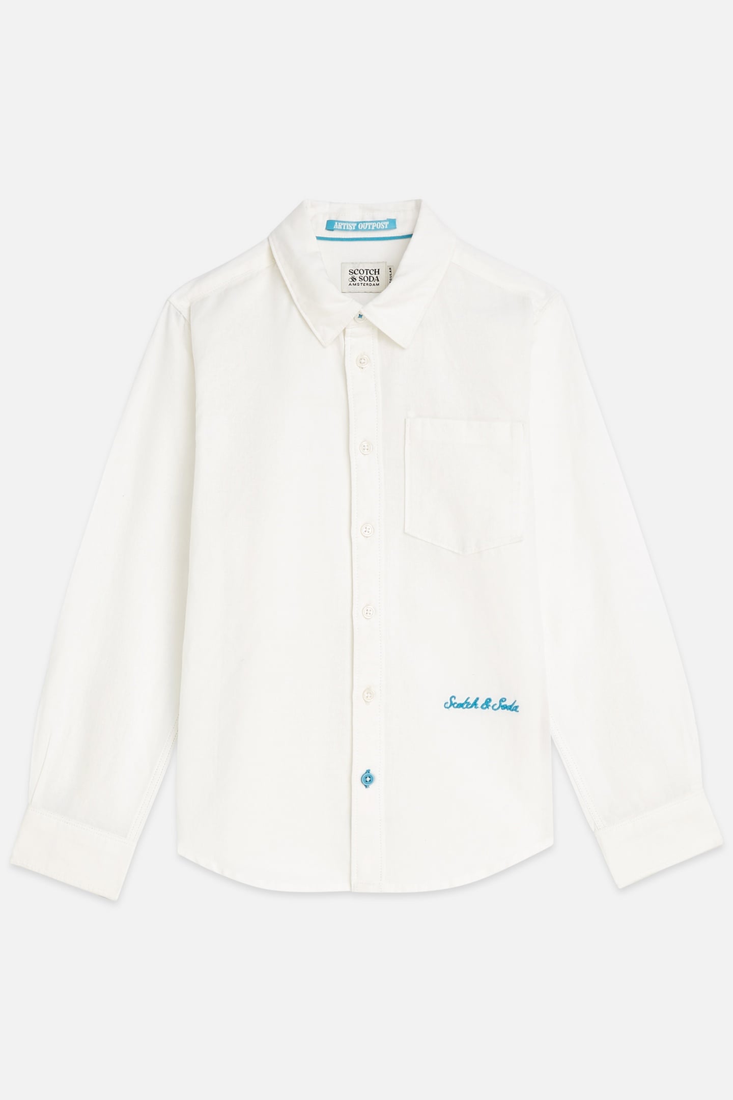 Scotch & Soda Boys Linen Shirt White Traditional Taille: 8 | Chemises Outlet | kids | Blanche