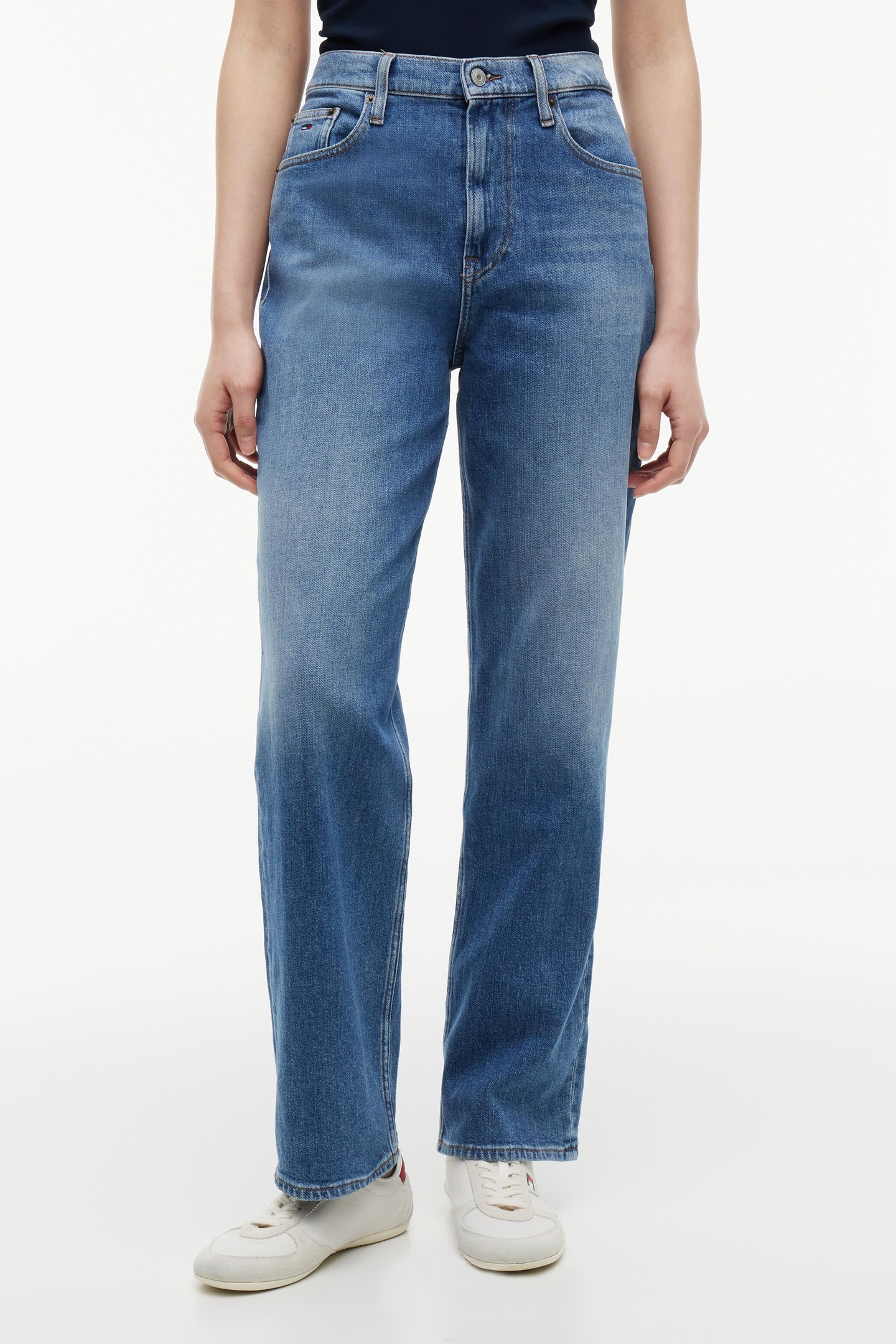 Tommy Hilfiger Layla High Rise Slim Straight Bi Denim Medium Maat: W29L32 | Straight Jeans Outlet | Dames | Blauw