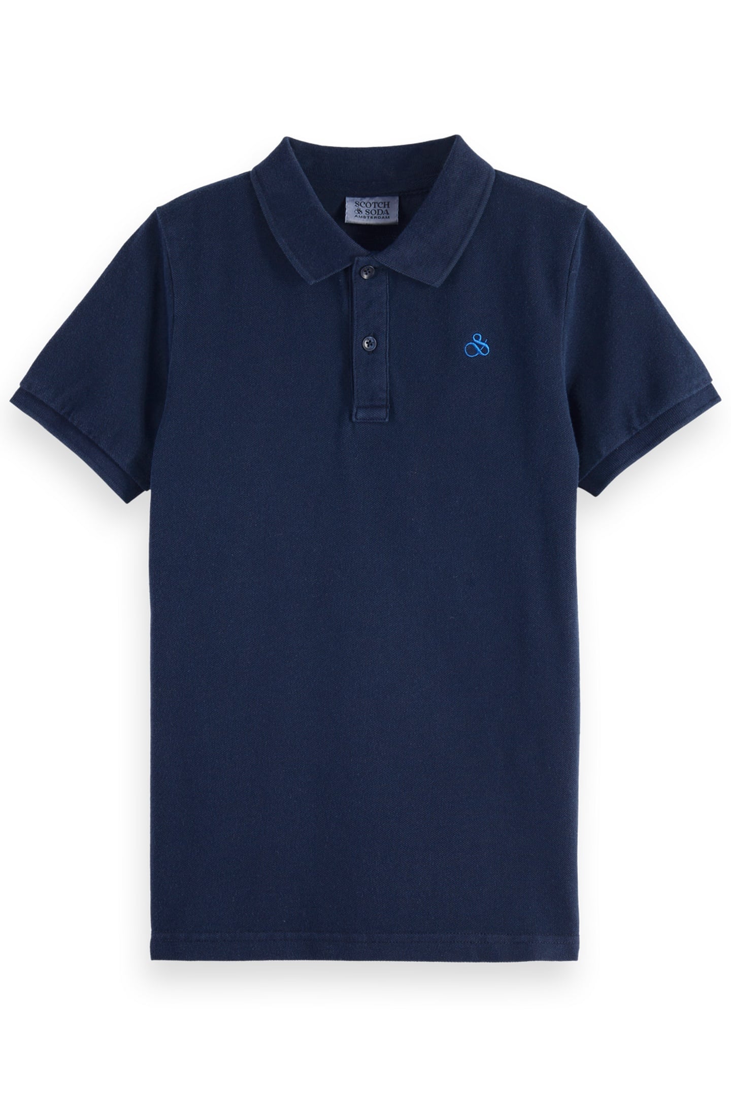 Scotch & Soda Boys Garment Dyed Pique Polo Navy Maat: 12 | Overhemden Outlet | kids | Blauw
