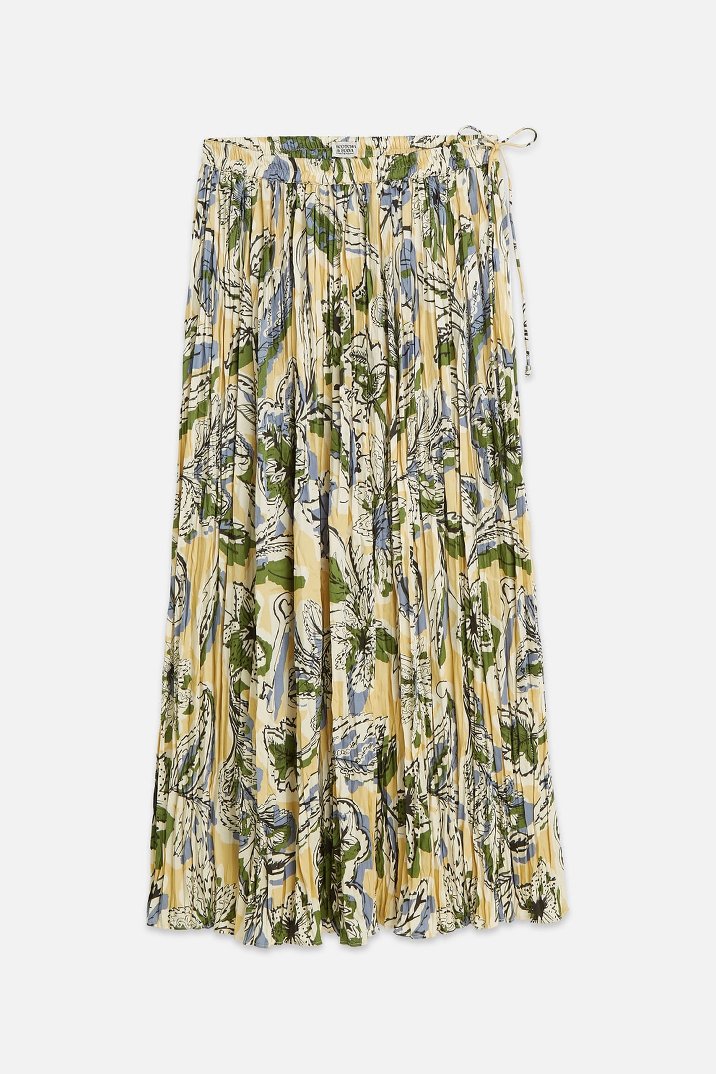 Scotch & Soda Printed Micro Pleat Skirt Lucky Bandana Multi Parsnip Maat: M | Maxi Rokken Outlet | Dames | Ecru