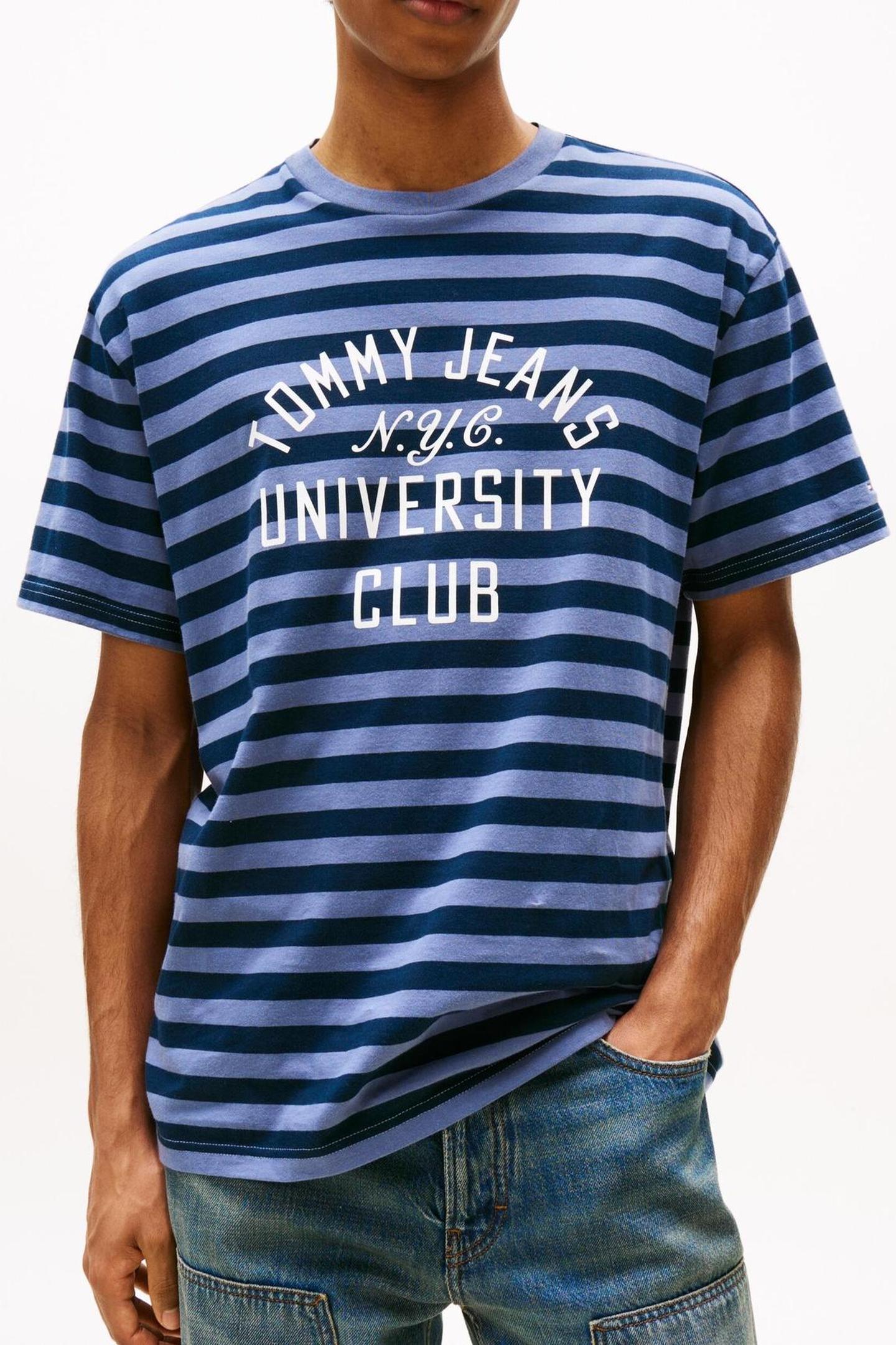 Tommy Hilfiger Tjm Relaxed Stripe Graphic Dark Night Navy/blue Moment Größe: L | Basic T-Shirts Outlet | Herren | Schwarz