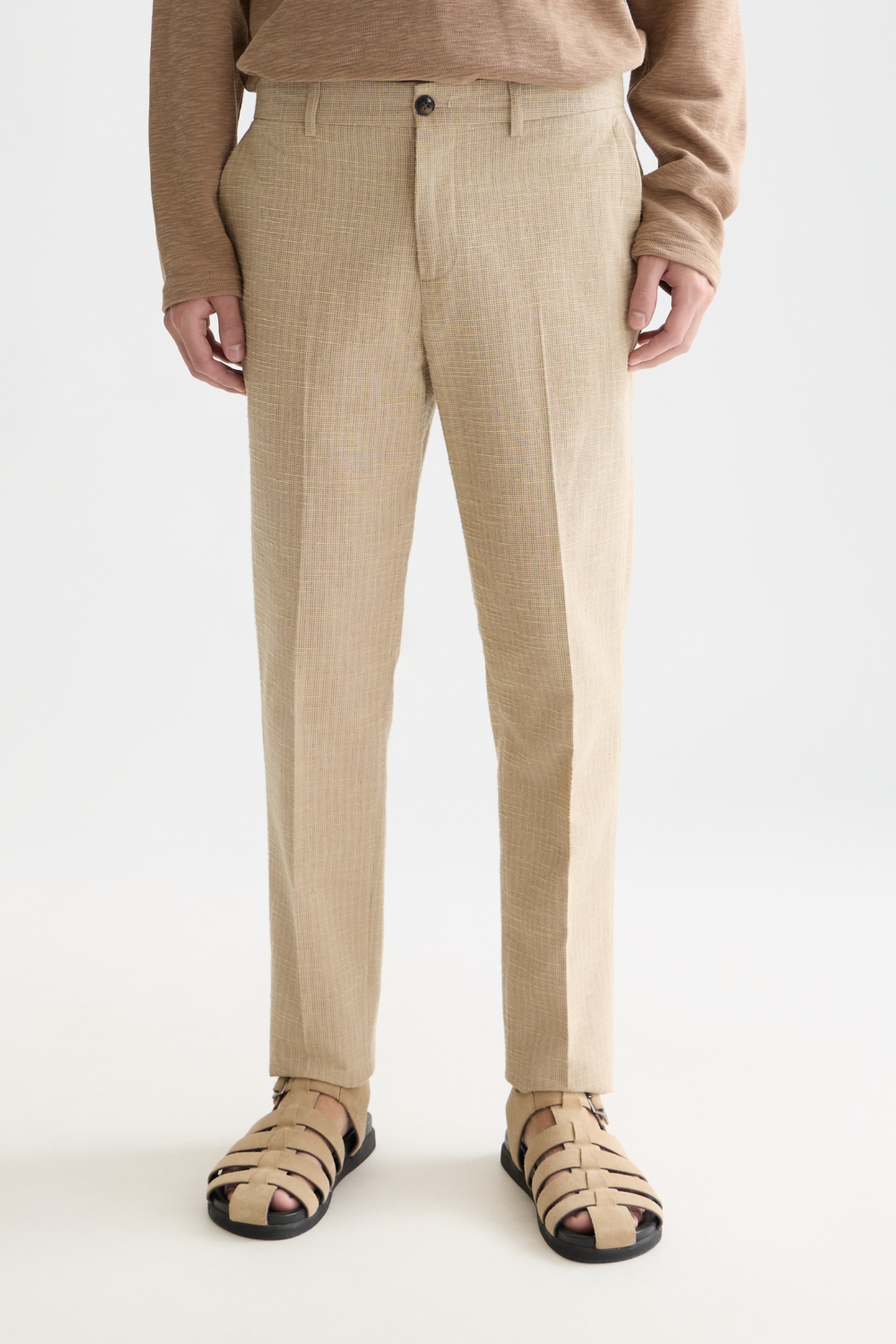 Scotch & Soda Stuart Structured Linenblend Regular Slimfit Chino Medium Be Taglia: W33L32 | Pantaloni chino Outlet | Uomo | Bianco