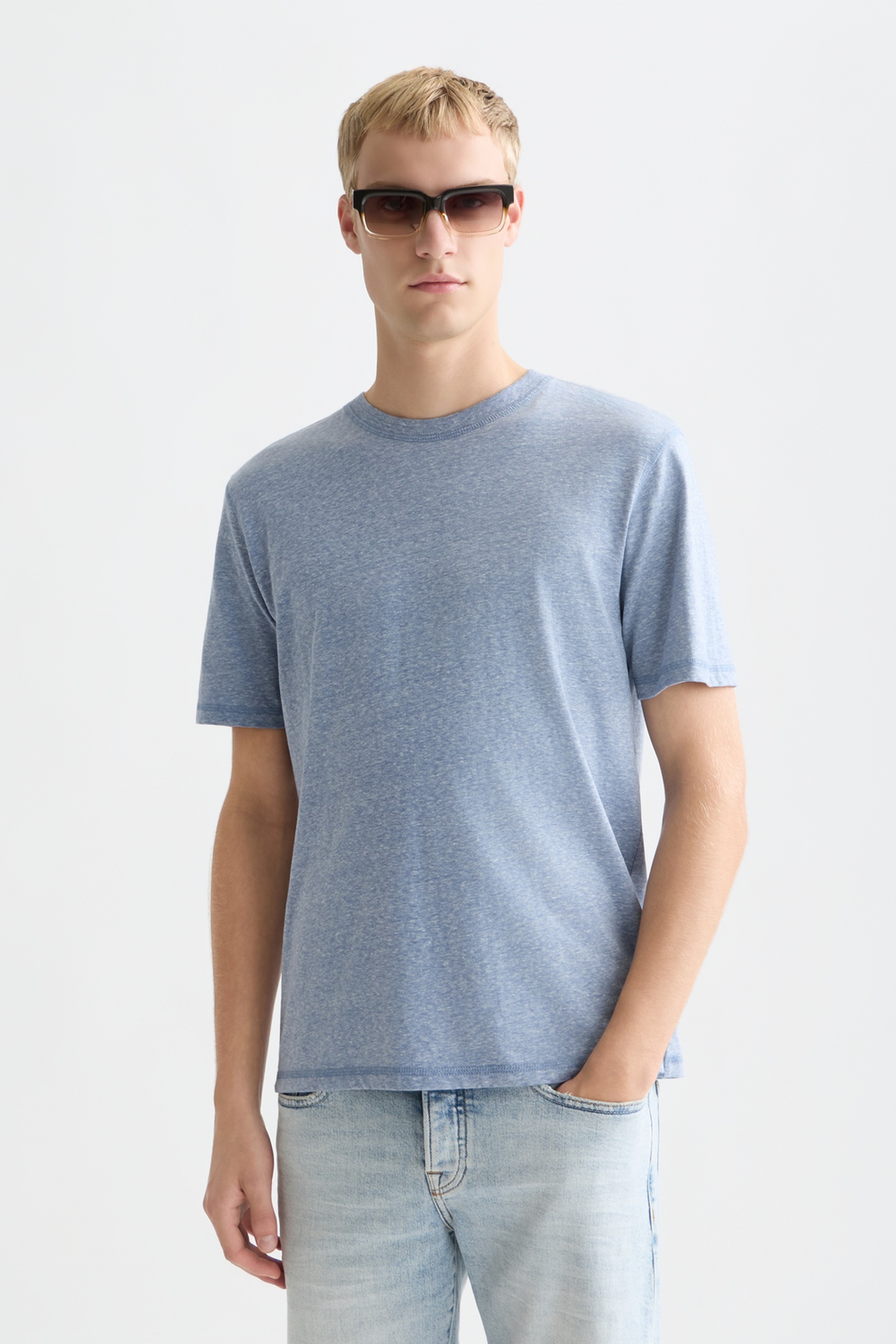 Scotch & Soda Melange Regularfit Tshirt Navy / Red / White Talla: L | Camisetas Básicas Outlet | Hombre | Azul