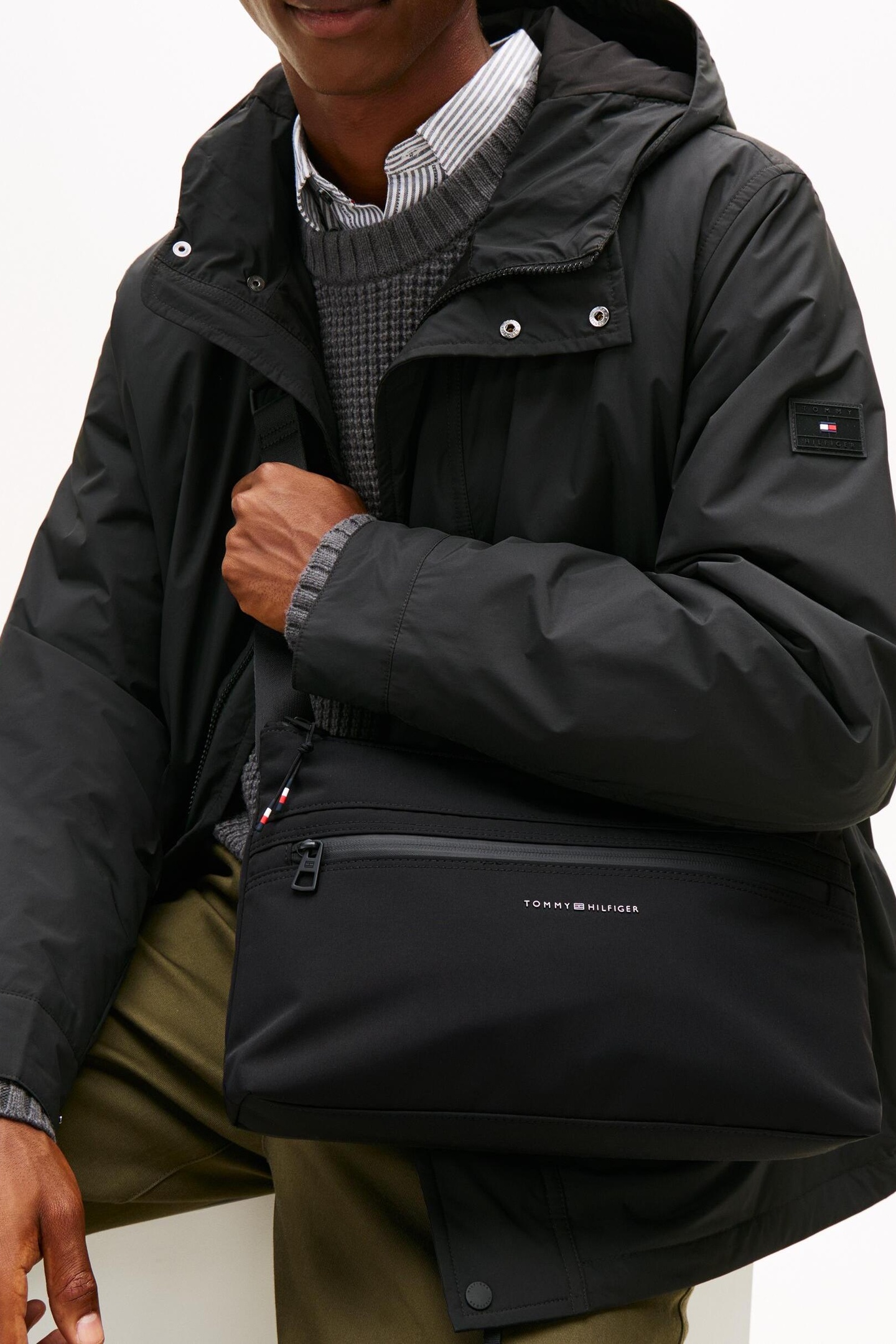 Tommy Hilfiger Th Travel Crossbody Black Größe: OS | Umhängetaschen Outlet | Herren | Schwarz