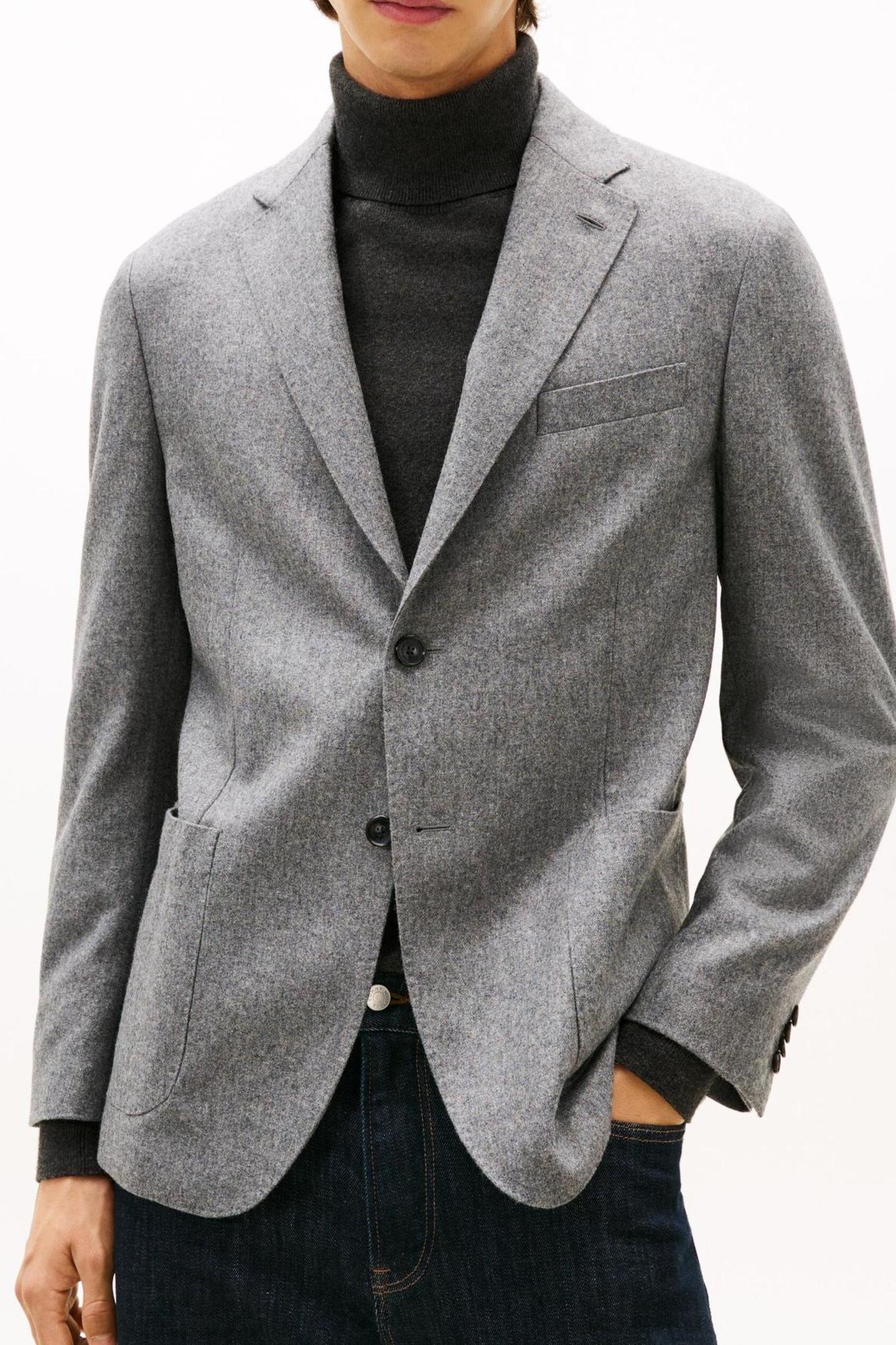 Tommy Hilfiger Plain Soft Tech Wool Blazer Grey Taglia: 50 | Blazers Outlet | Uomo | Grigio
