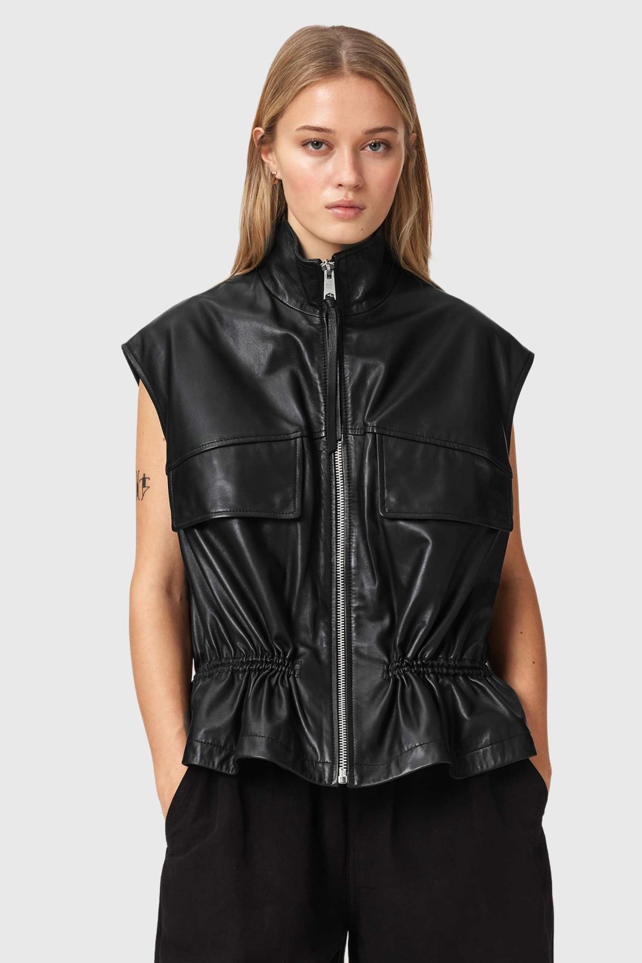 AllSaints Flor Gilet Black Maat: 34 | Gilets Outlet | Dames | Zwart