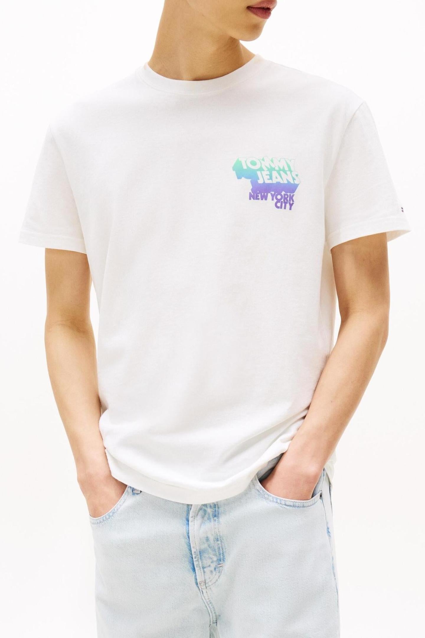 Tommy Hilfiger Tjm Reg Stack Backprint Ecru Größe: S | Bedruckte T-Shirts Outlet | Herren | Braun