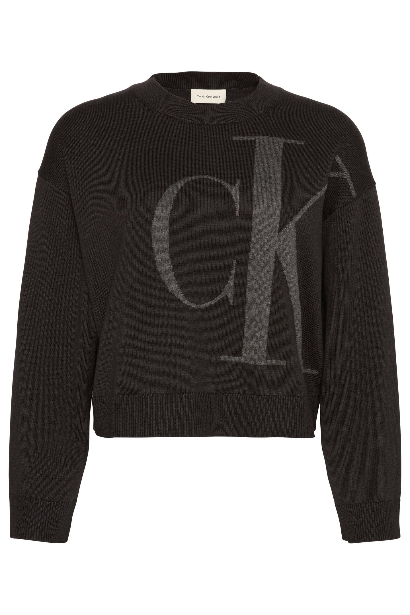 Calvin Klein Long Sleeve Smooth Crew Black Talla: M | Sudaderas con Capucha Outlet | Mujer | Negro