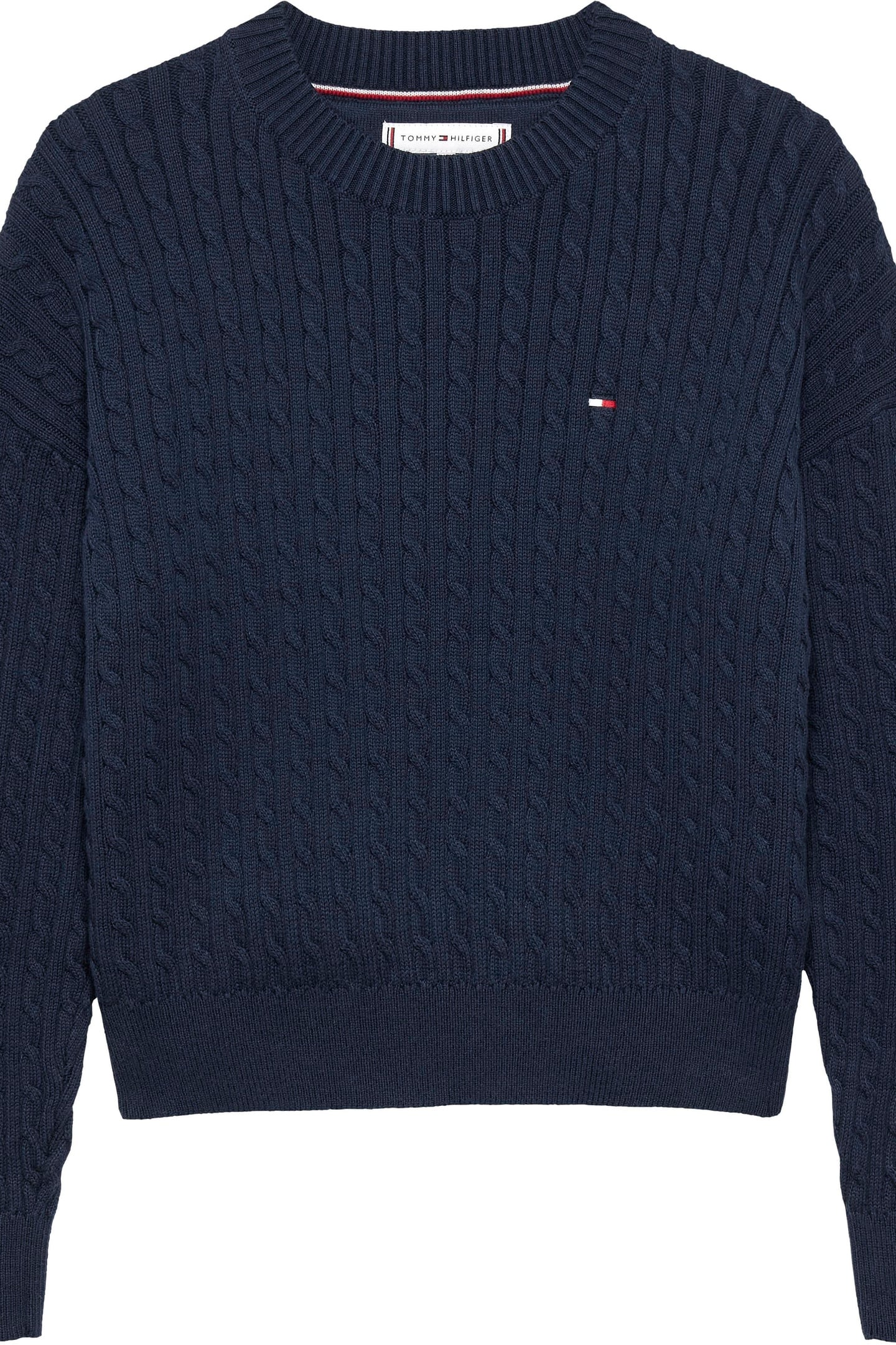 Tommy Hilfiger Girls Cable Knit Sweater Dark Blue Size: 8Y | Sweaters & Cardigans Outlet | kids | Blauw