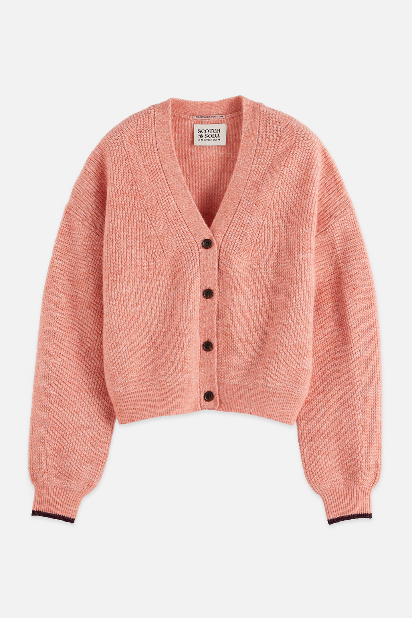 Scotch & Soda Fuzzy Relaxed Cardigan Canyon Clay Melange Talla: XS | Sudaderas con Capucha Outlet | Mujer