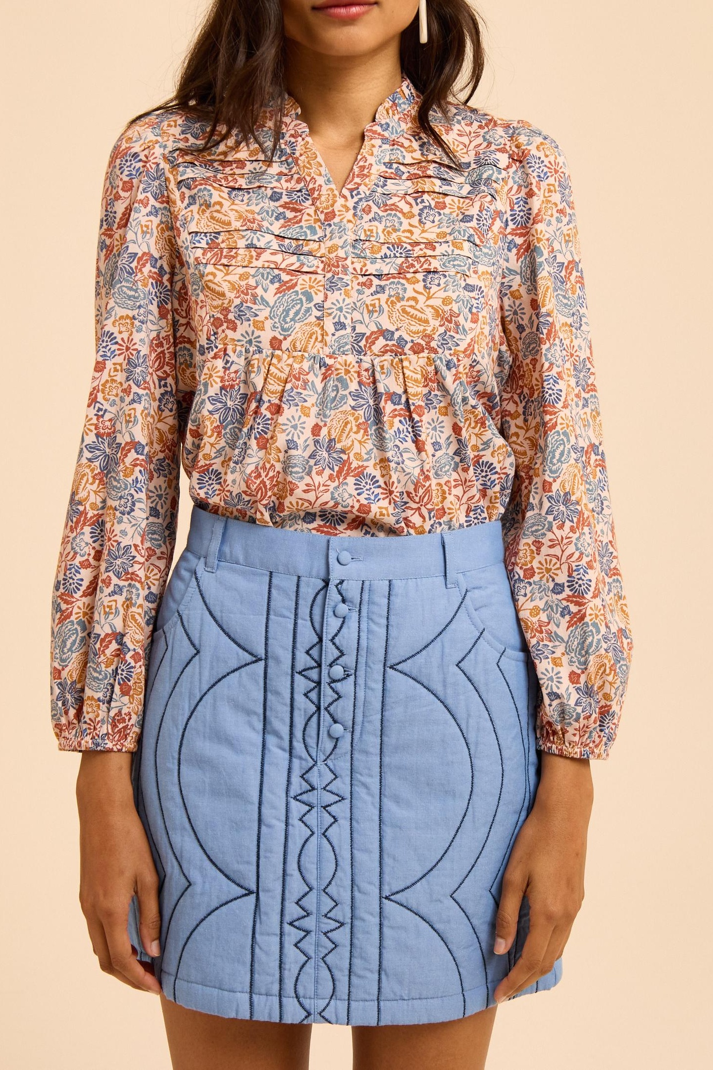ICode Blue Quilted Short Skirt Maat: 36 | Mini Rokken Outlet | Dames | Blauw