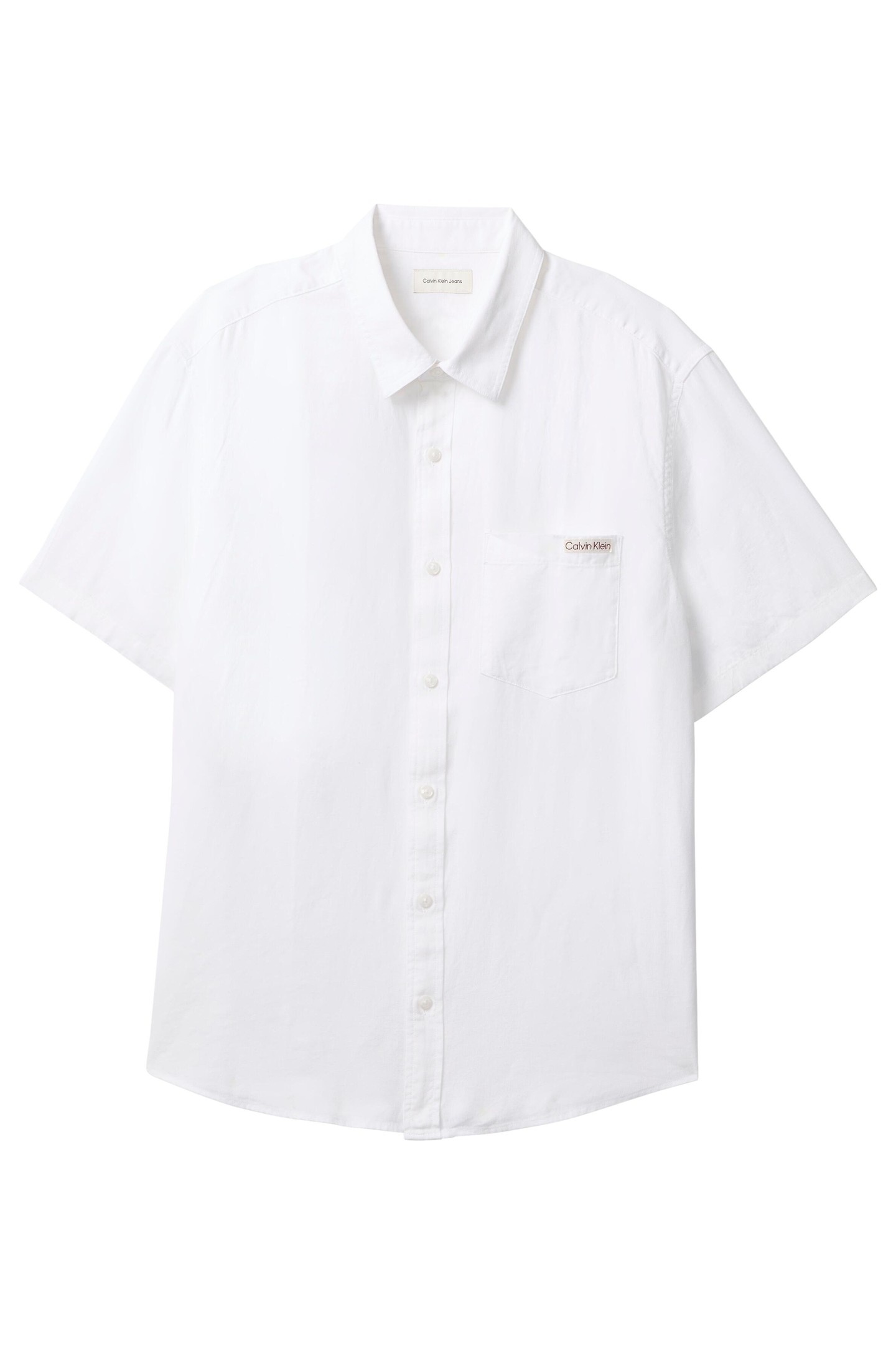 Calvin Klein Ss Sld Causal Linen Shirt Brilliant White Taille: XS | Casual chemises Outlet | Homme | Blanche