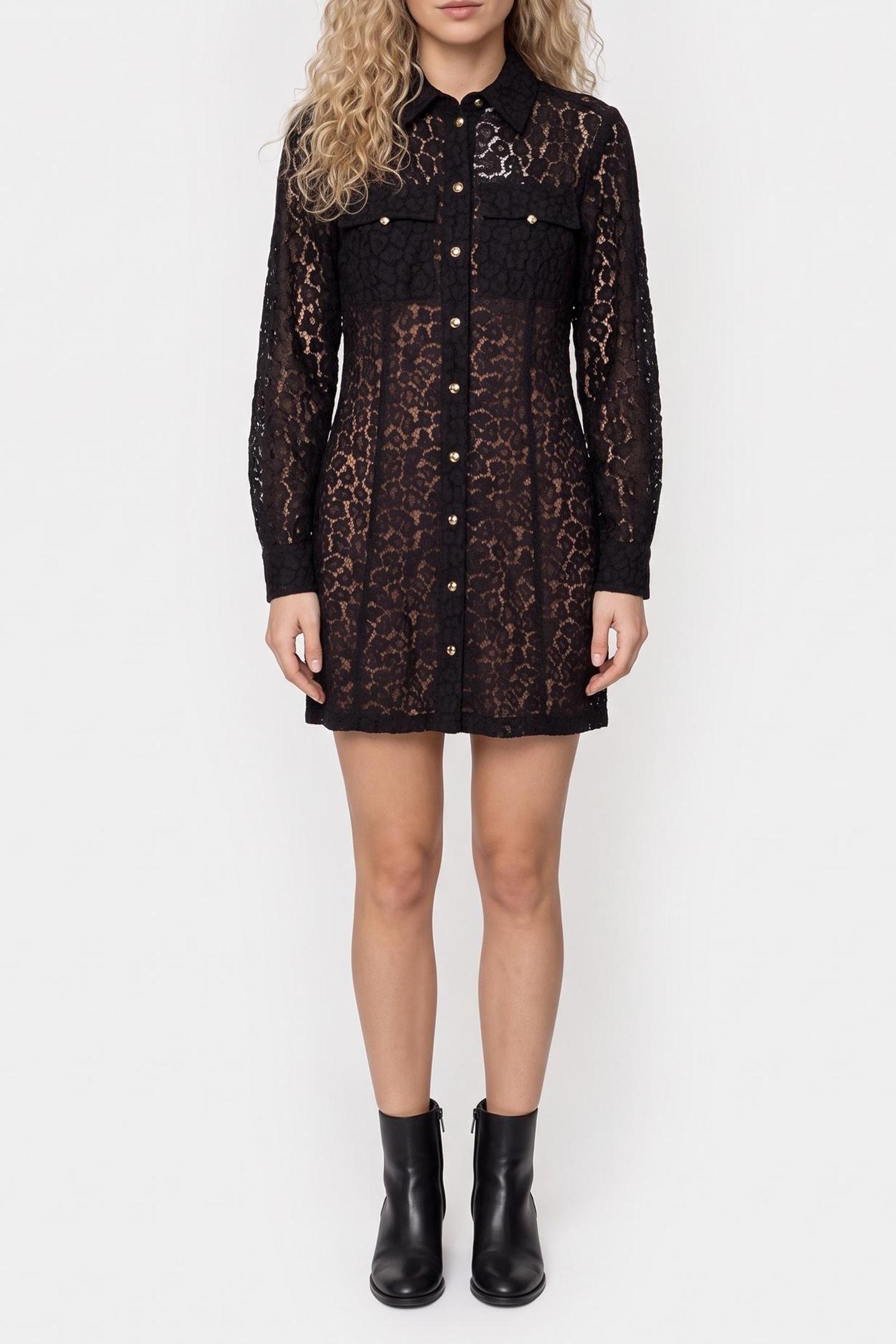 Michael Kors Animal Lace Shirt Dress Black Maat: 6 | Blousejurken Outlet | Dames | Zwart