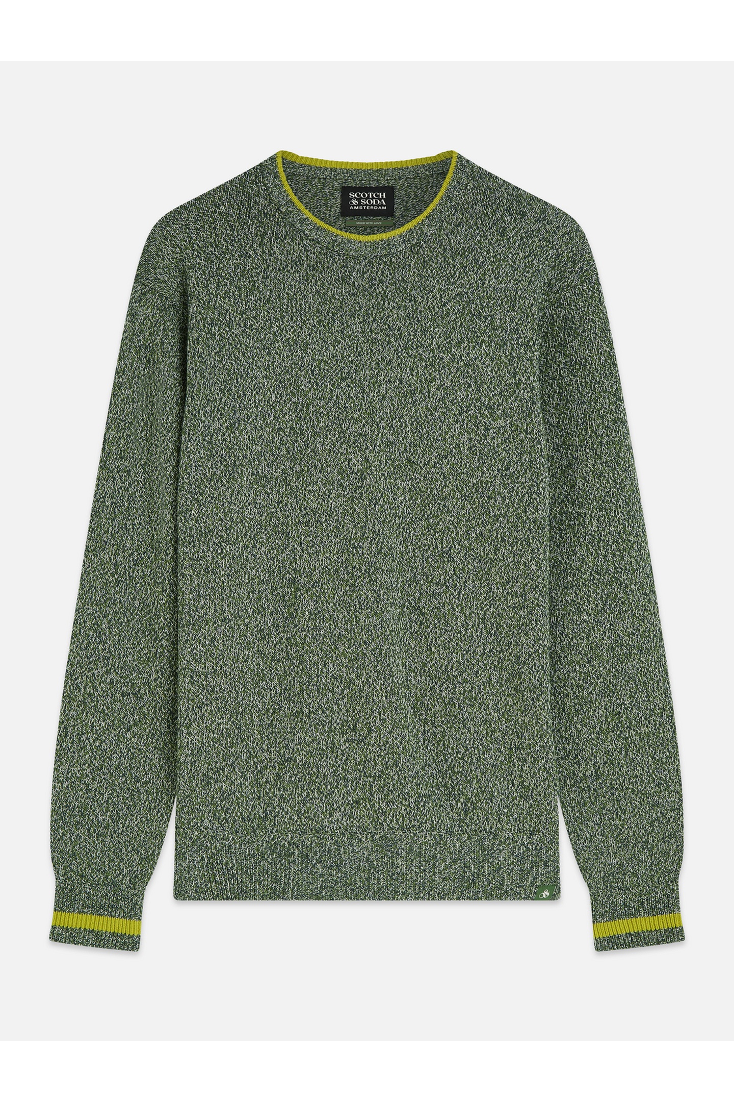 Scotch & Soda Melange Regularfit Pullover Dark Green Taglia: L | Maglioni a maglia Outlet | Uomo | Verde