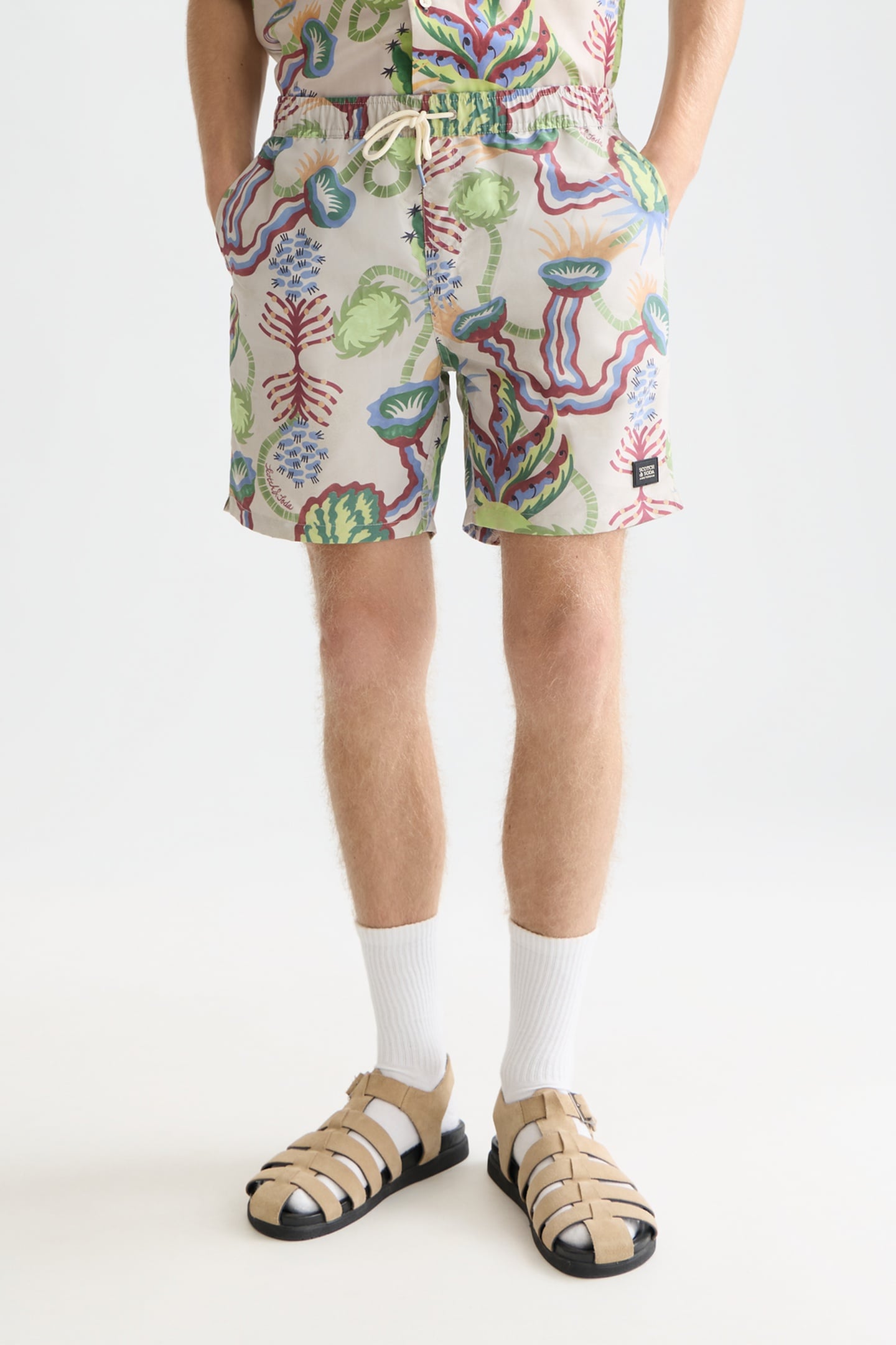 Scotch & Soda Printed Midlength Swim Shorts Medium Beige Taglia: S | Pantaloncini da bagno Outlet | Uomo | Marrone